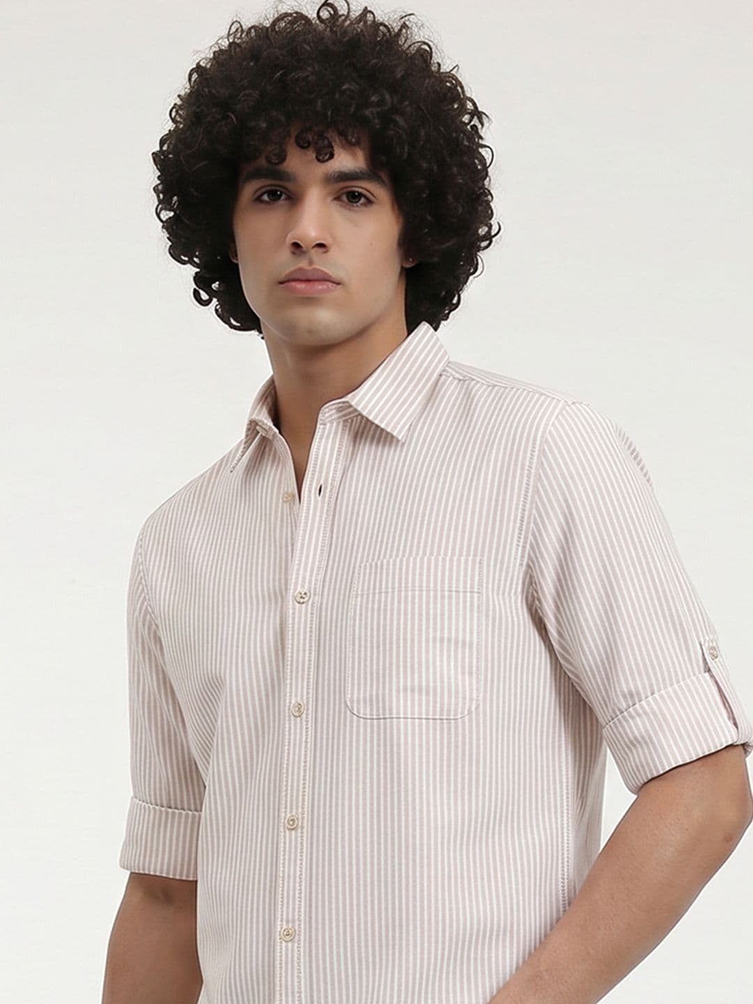 Roadster Life Co. Soft Touch Striped Casual Shirt - view 1