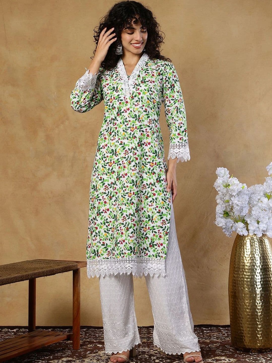 KALINI Women Floral Printed Floral Kurta - view 1