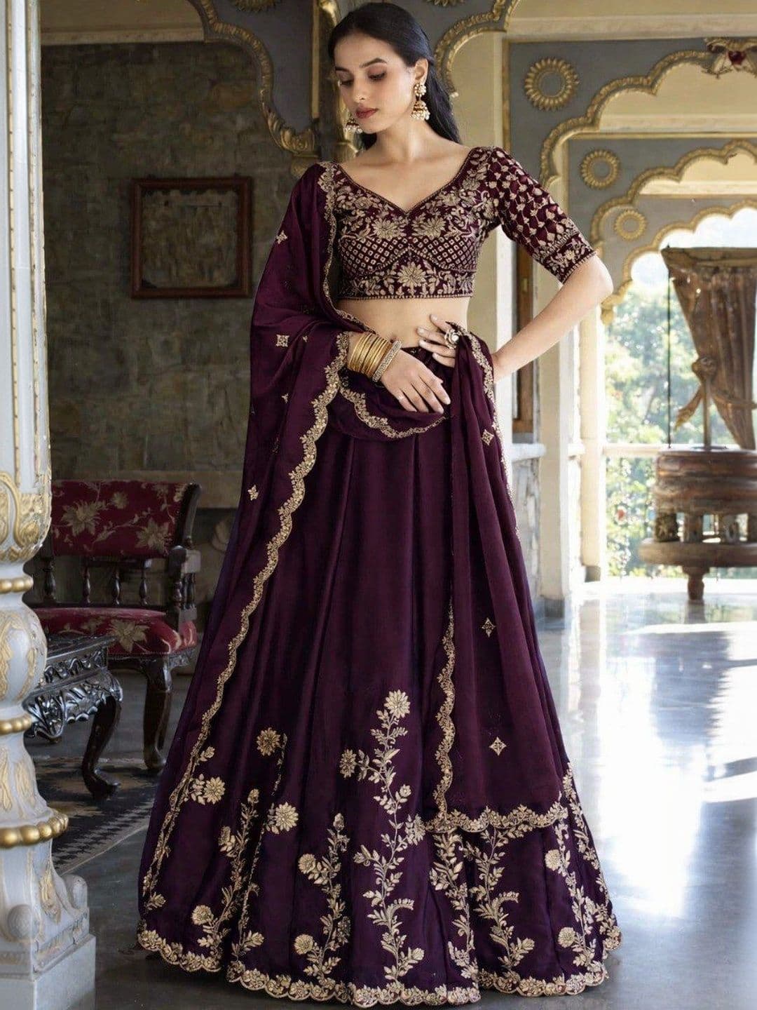 RUNAYA NX Embroidered Ready to Wear Lehenga & Unstitched Blouse With Dupatta - view 1