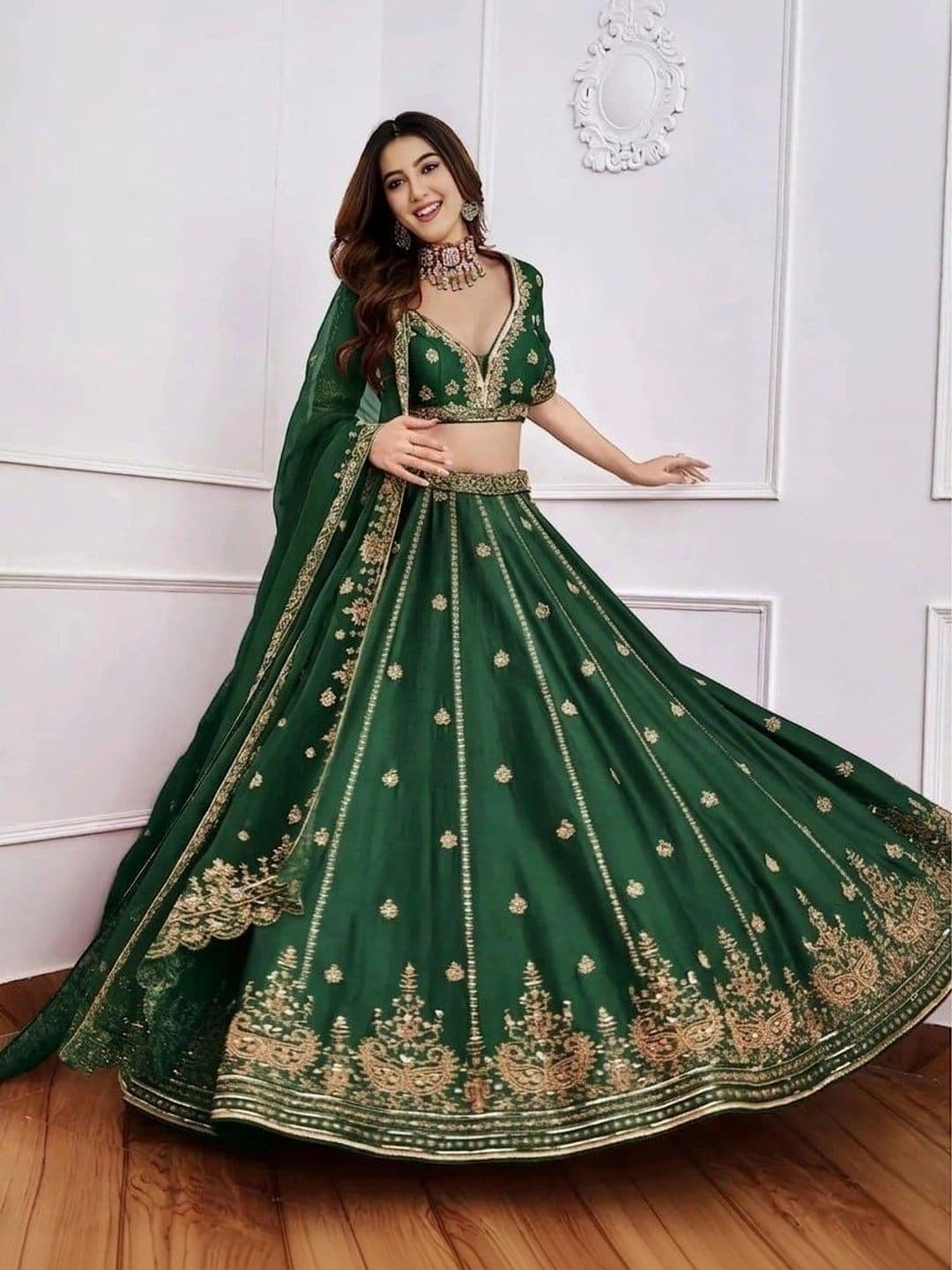 VASTRYN Embroidered Ready to Wear Lehenga & Unstitched Blouse With Dupatta - view 1