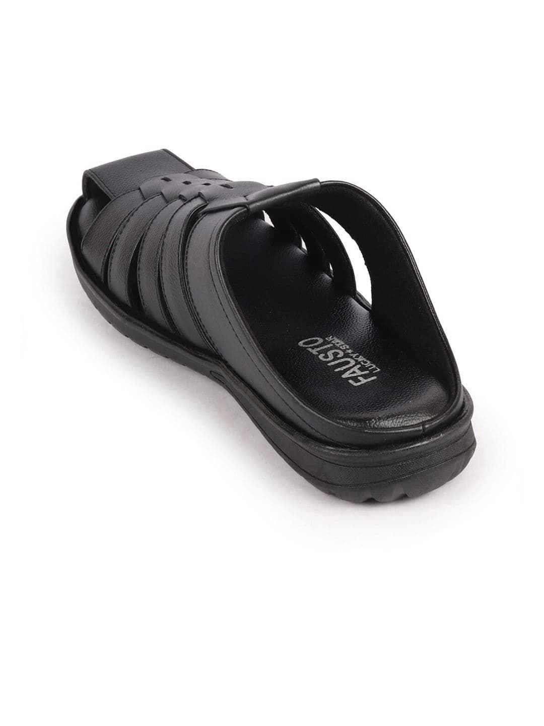 FAUSTO Men Textured Leather Comfort Sandals thumbnail 4