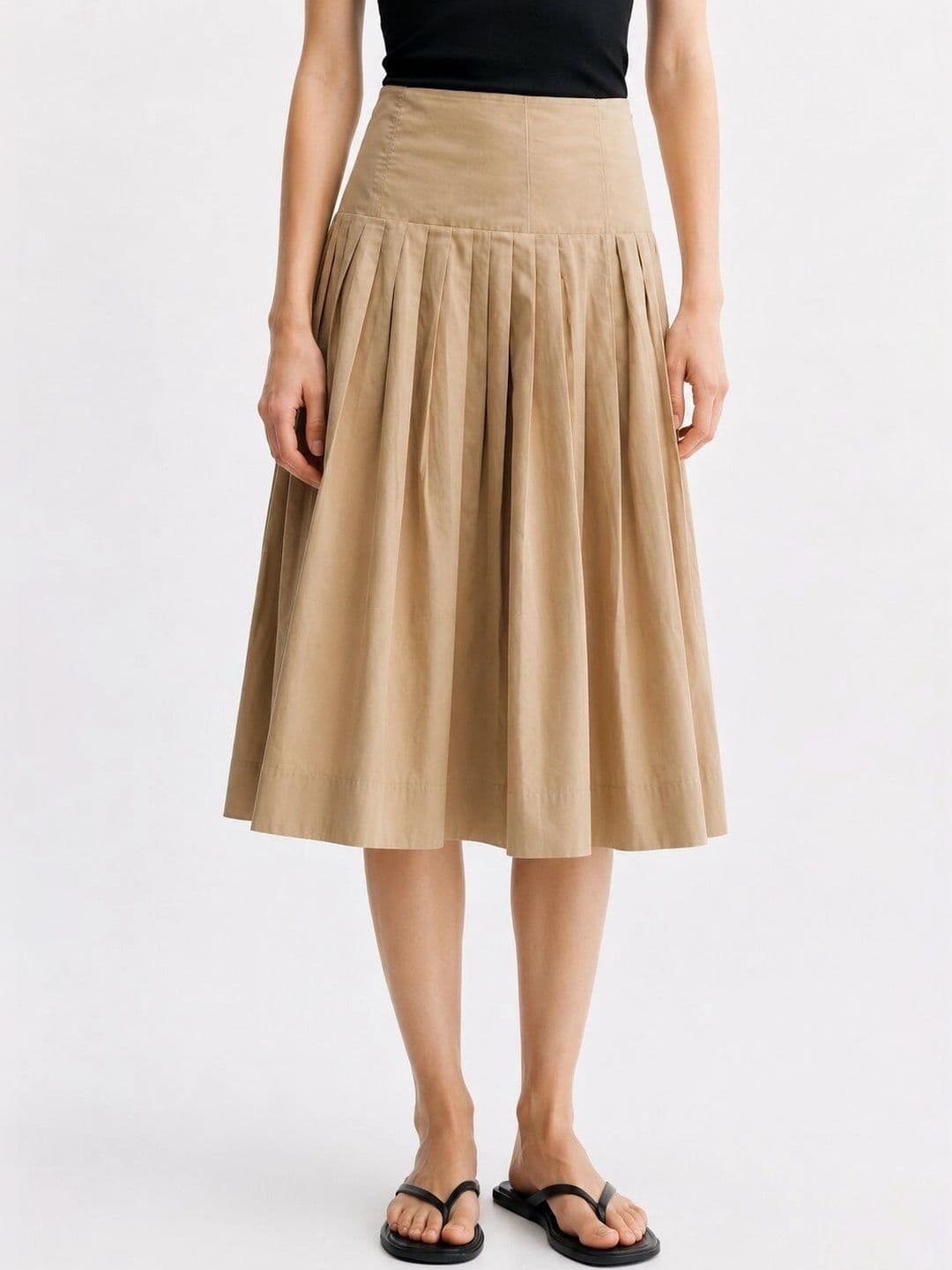 Moda Rapido Women Pure Cotton Midi A-Line Skirt - view 1