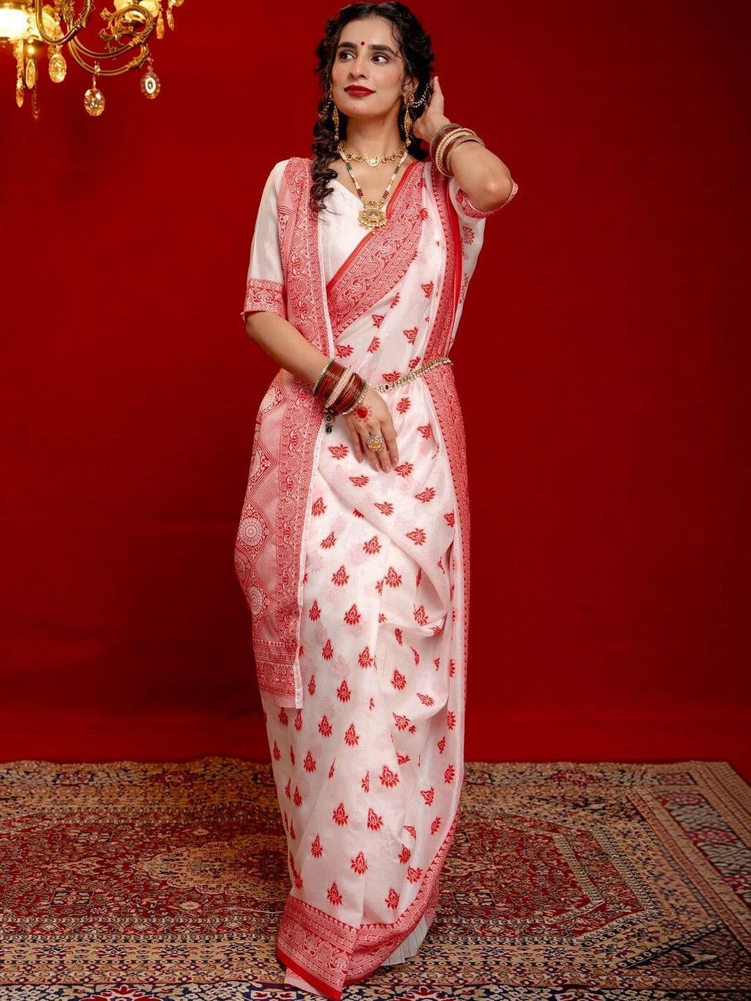 Satrani Woven Silk Baluchari Saree with Blouse Piece - view 1