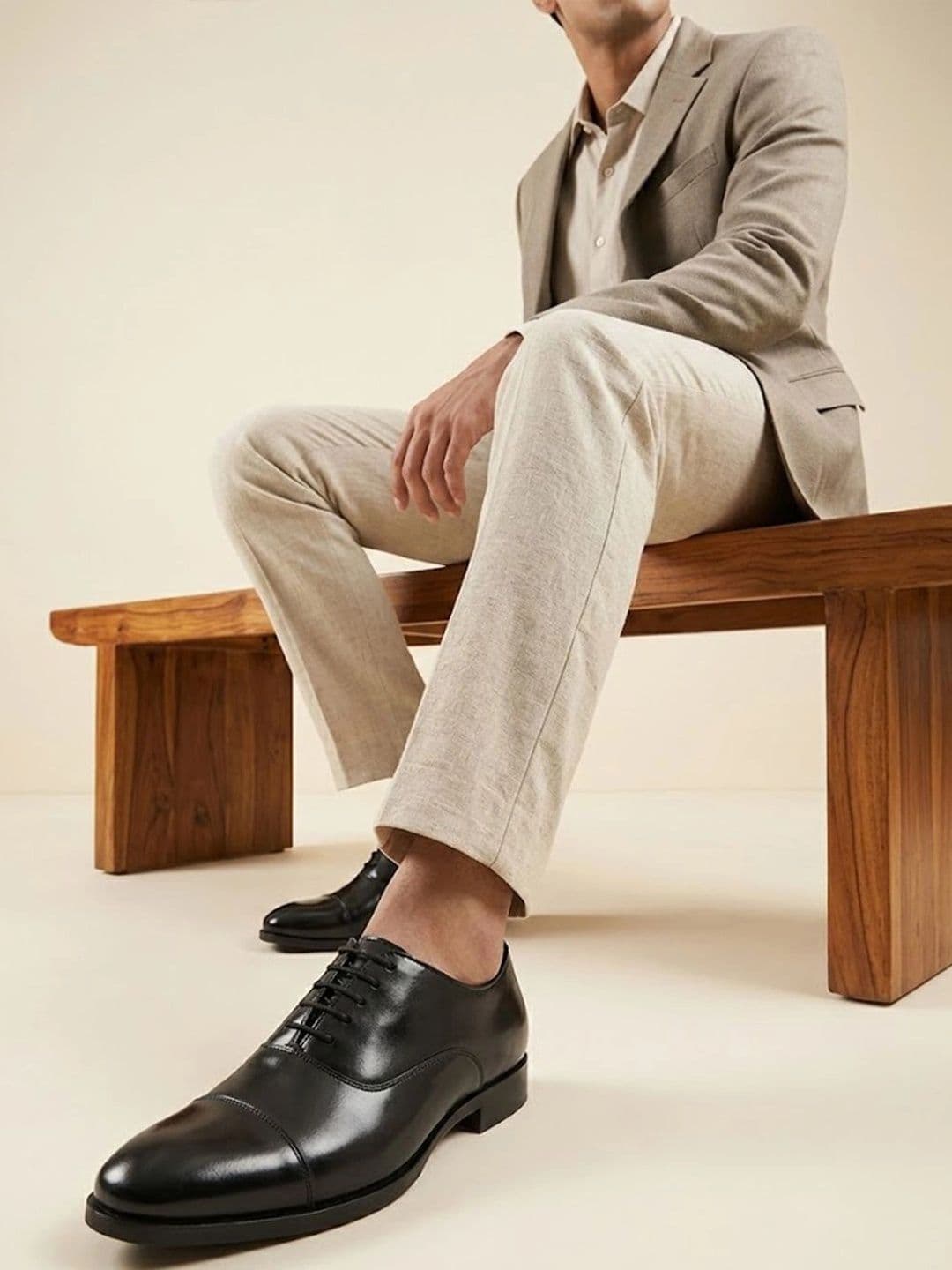 House of Pataudi Men Textured Formal Oxfords thumbnail 6