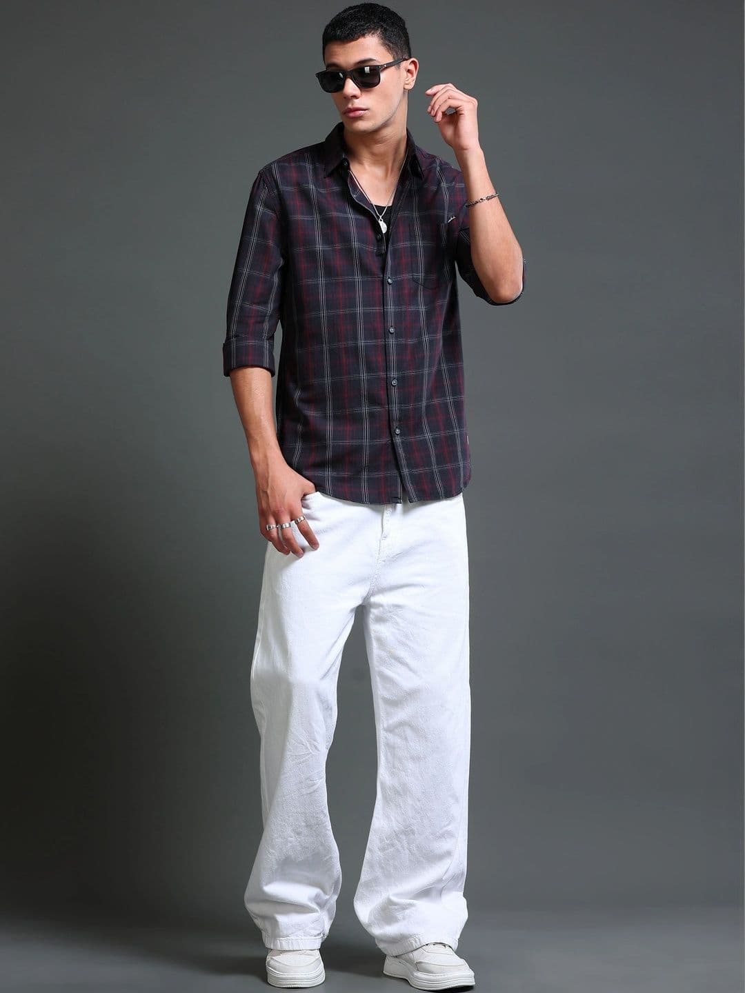 British Club Men Smart Slim Fit Tartan Checks Checked Casual Shirt thumbnail 3