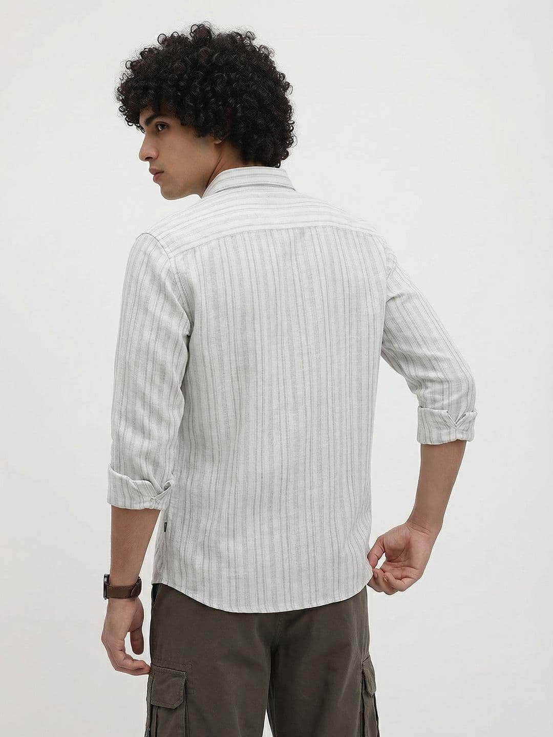 Roadster Life Co.Cotton Linen Striped Shirt thumbnail 3