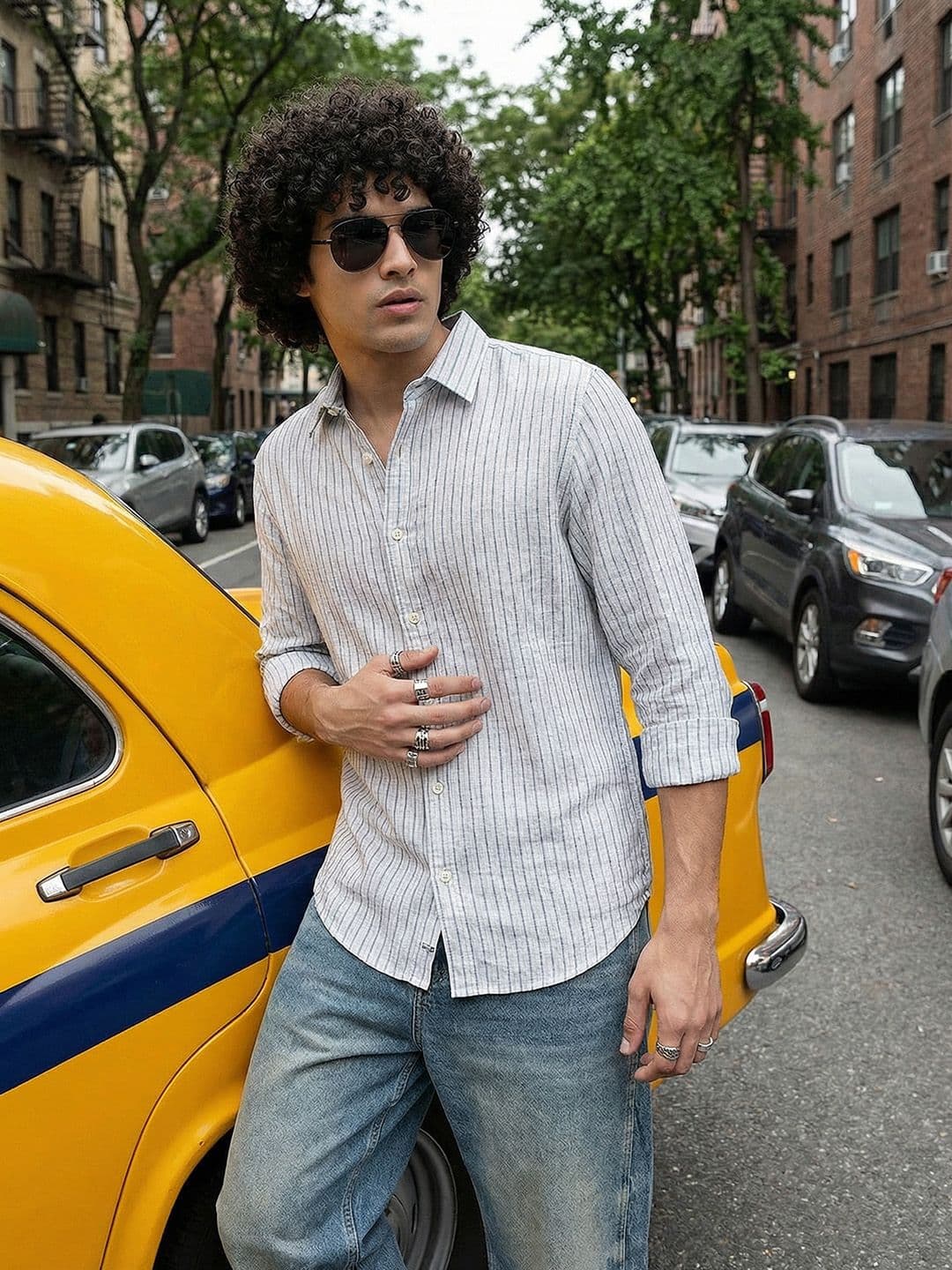 Roadster Life Co.Cotton Linen Striped Shirt thumbnail 7