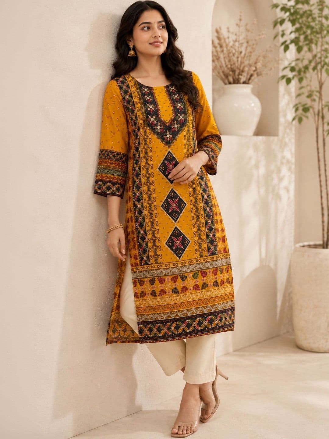 Anouk Women Ethnic Motifs Printed Indie Prints Kurta thumbnail 7