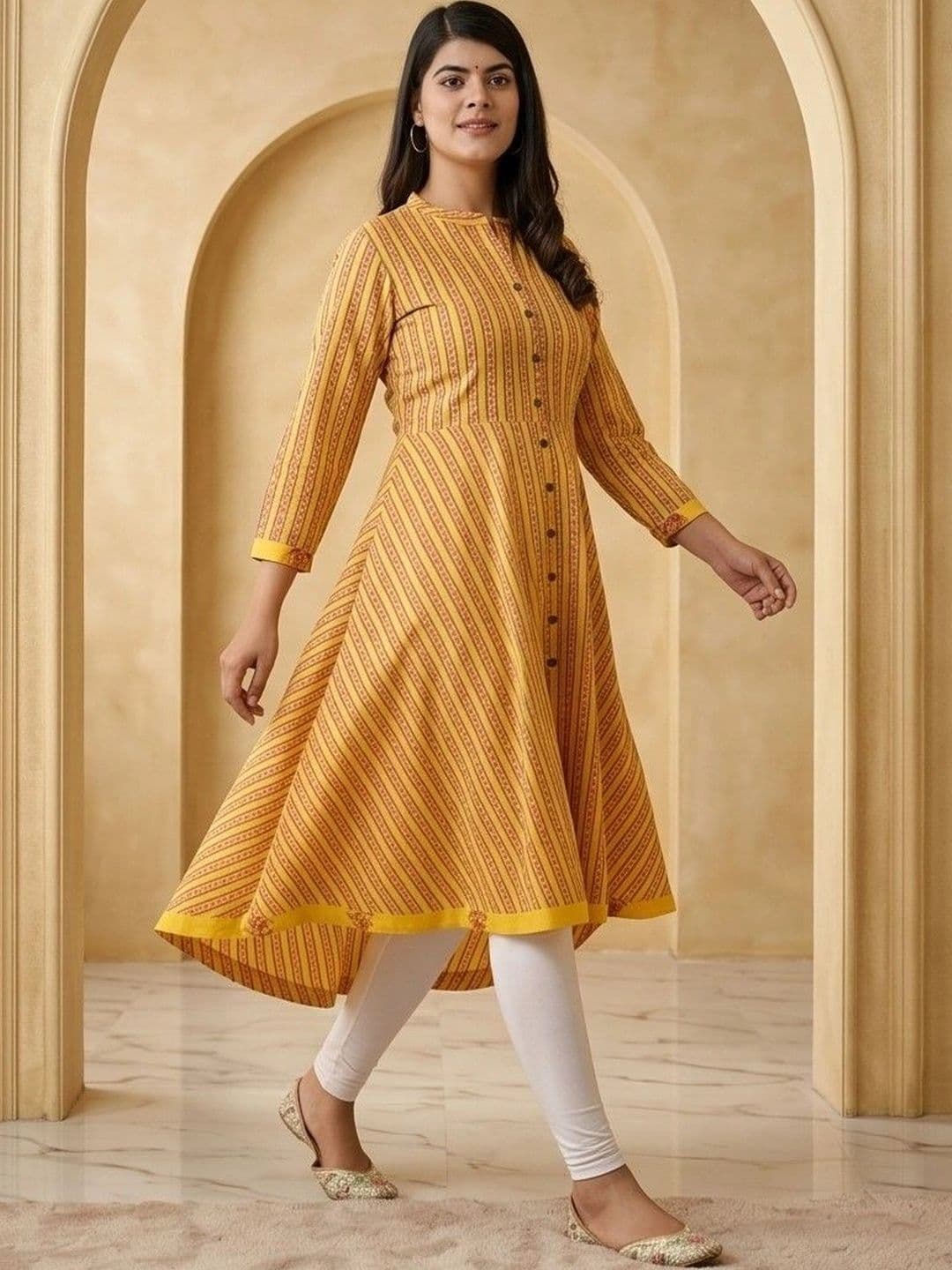 JAIPURRANG Women Printed Anarkali Kurta thumbnail 4