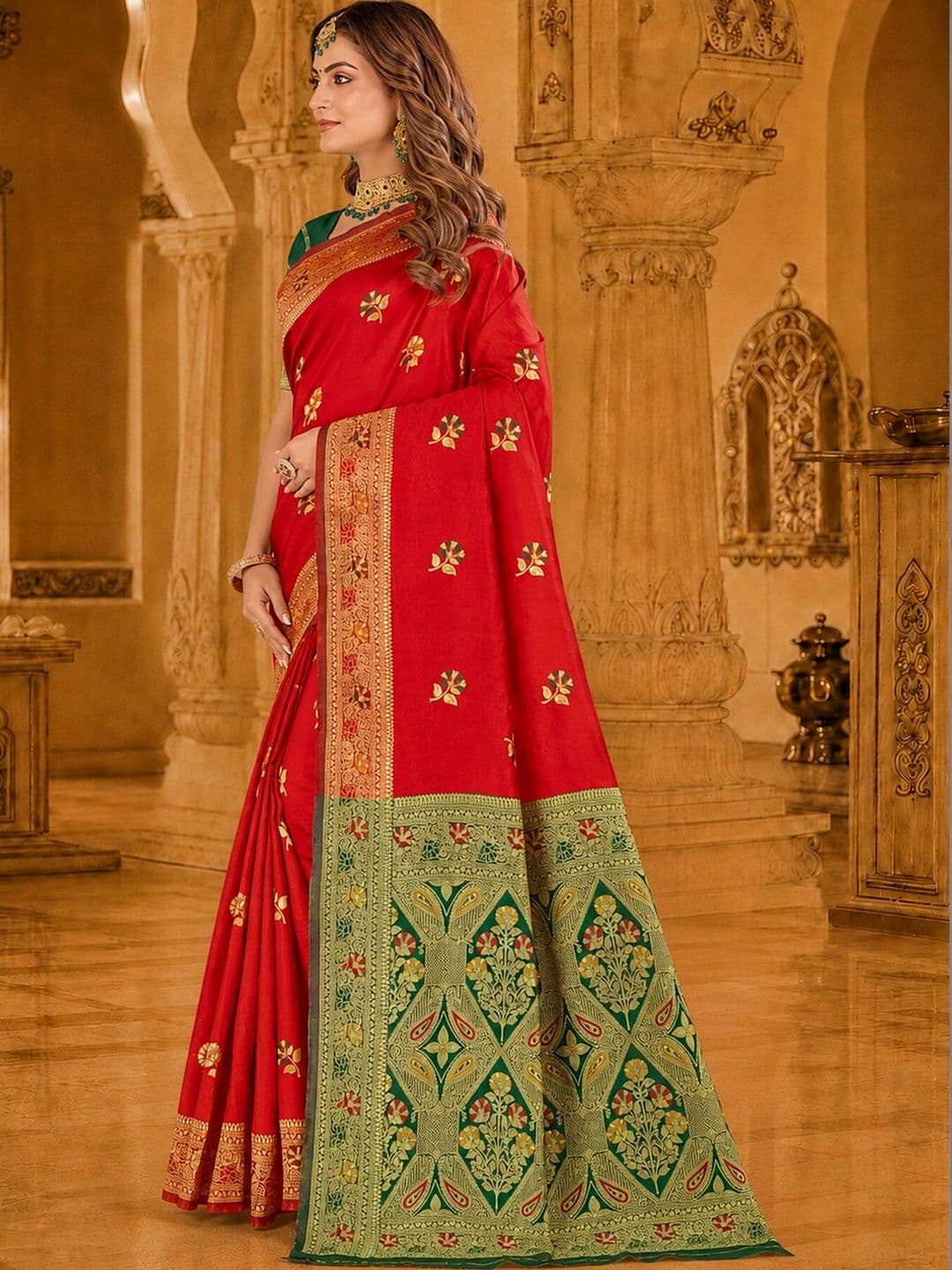 Dimaxi Vastra Woven Design Zari Silk Blend Kota Saree thumbnail 3