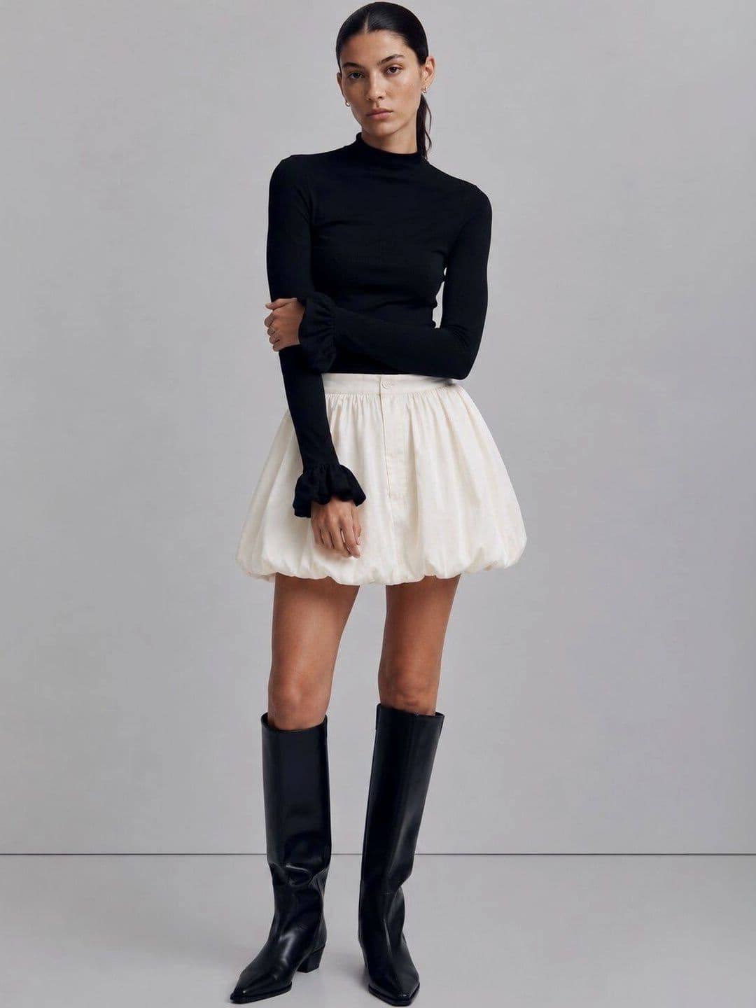 BAESD Women Pure Cotton Mini Balloon Skirt thumbnail 5