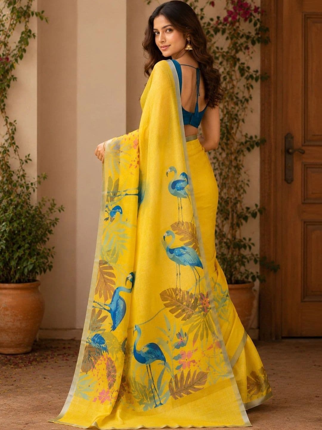 Fashion Mantra Linen Blend Saree thumbnail 5