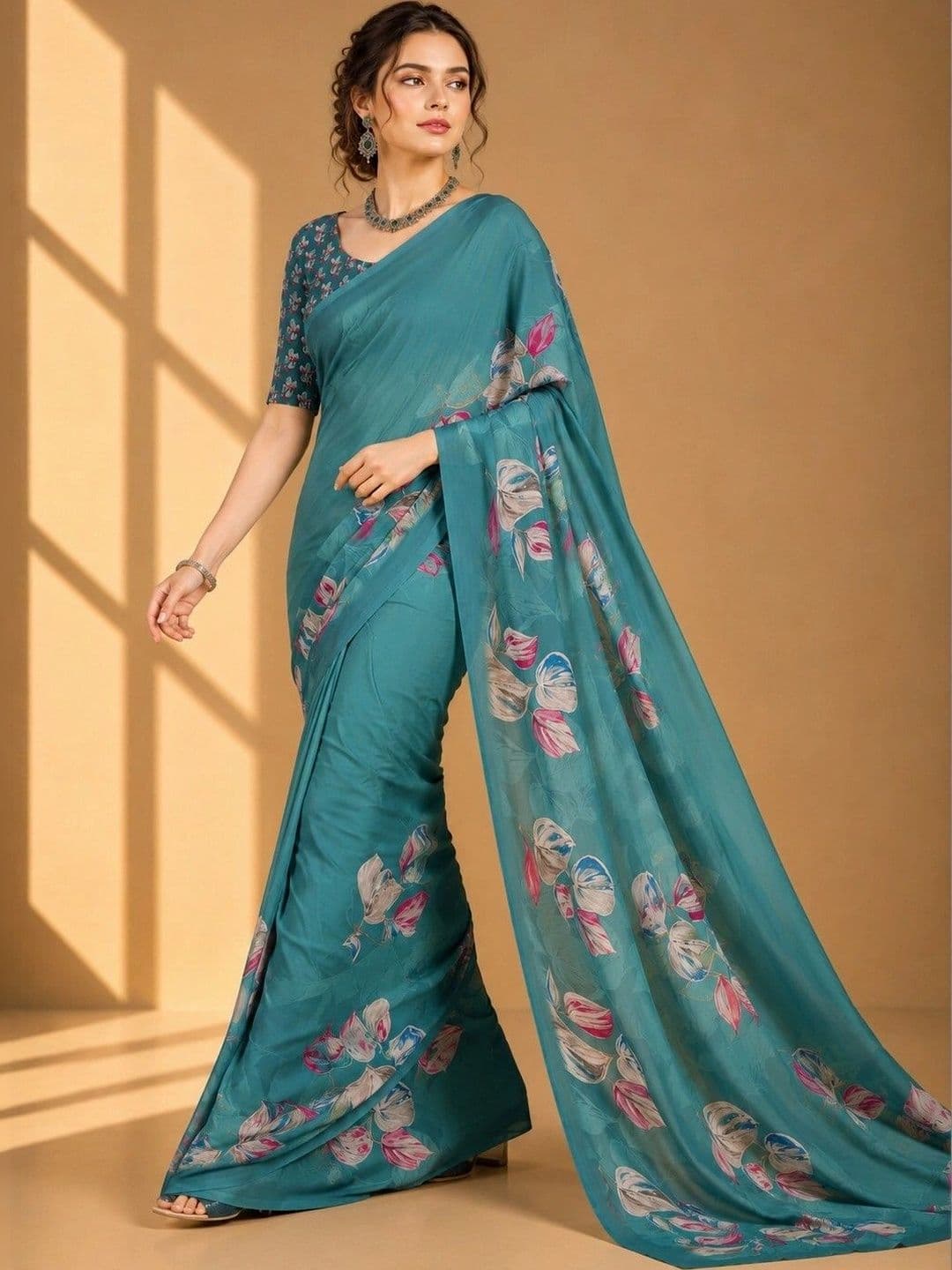 Tanuza Fashion Floral Saree thumbnail 3