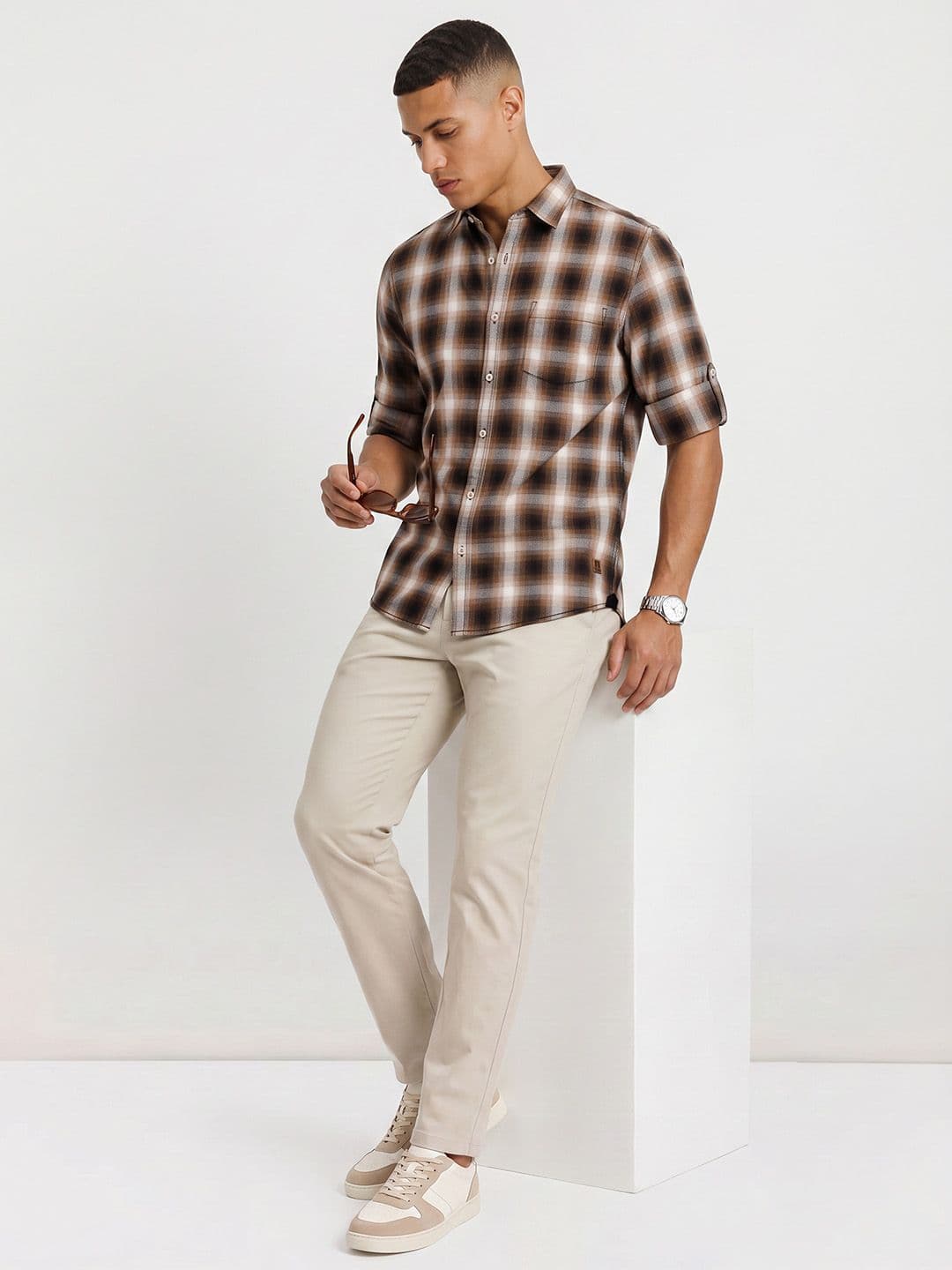 Roadster Life Co. Soft Touch Twill Plaid Casual Shirt thumbnail 6