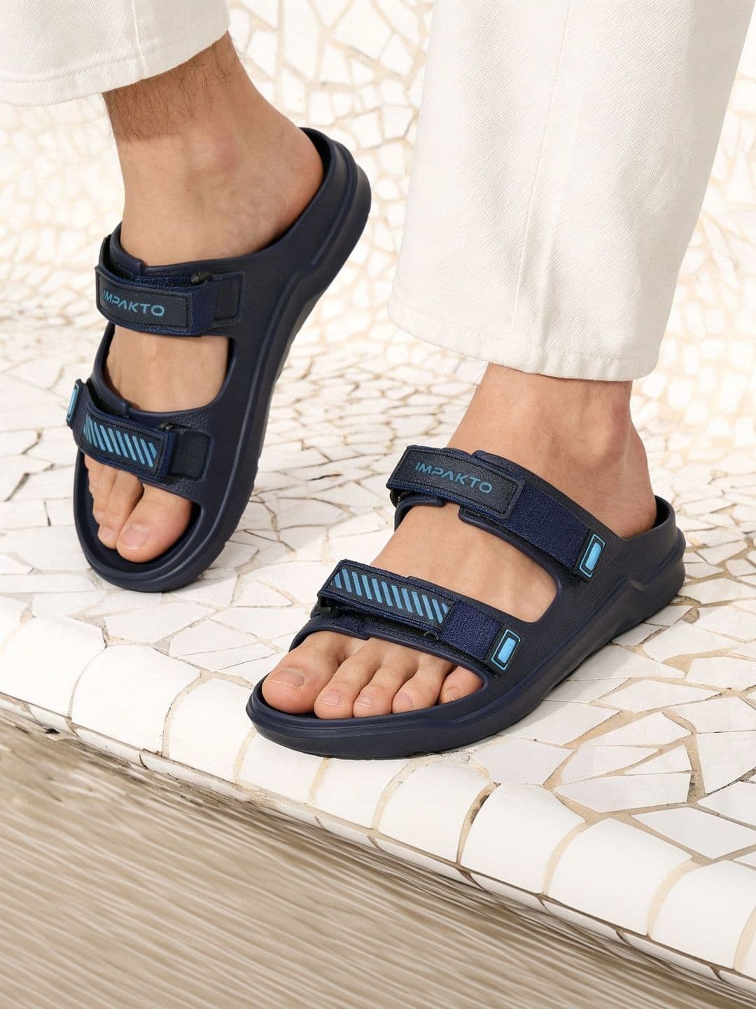 IMPAKTO Men Striped Sliders - view 1