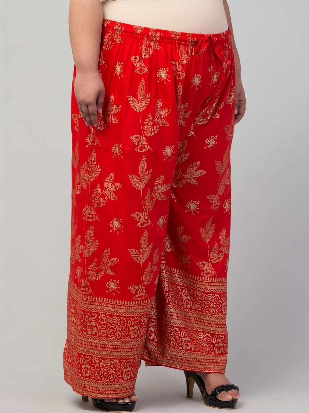 VIZCON Women Ethnic Motifs Printed Knitted Ethnic Palazzos thumbnail 3