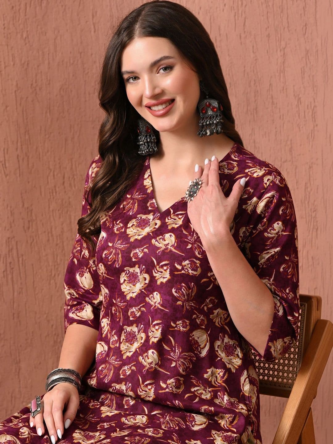 HERE&NOW Women Floral Printed Kurta thumbnail 5