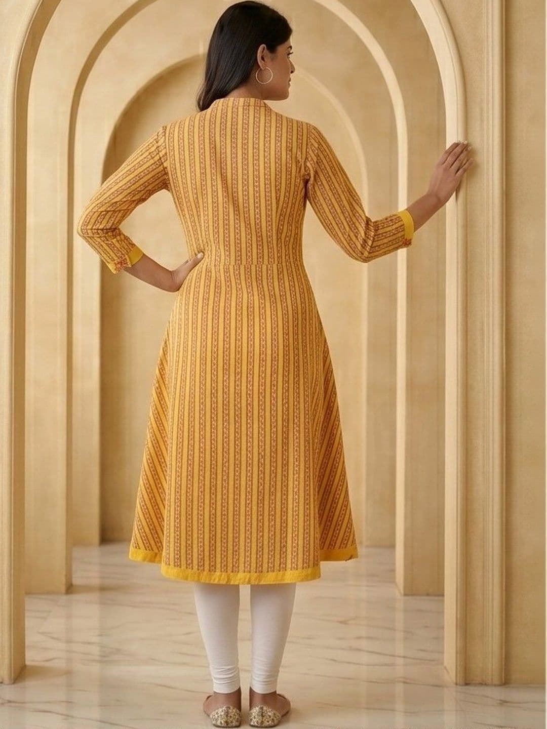 JAIPURRANG Women Printed Anarkali Kurta thumbnail 3