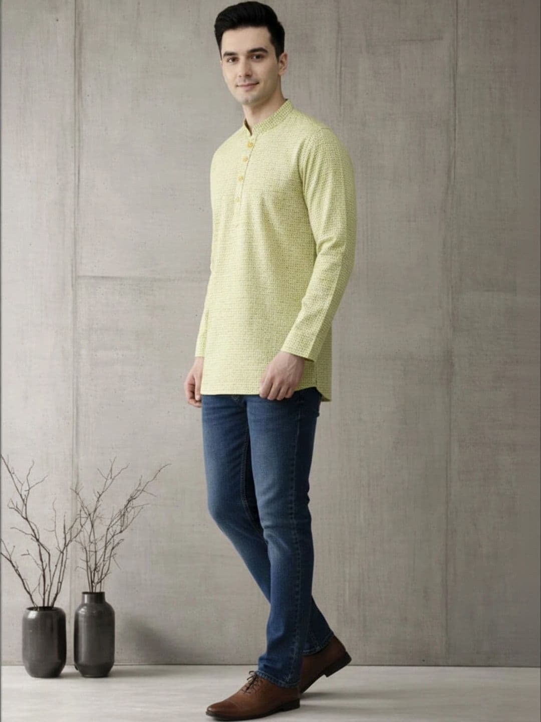 Anouk Men Checked Kurta thumbnail 7