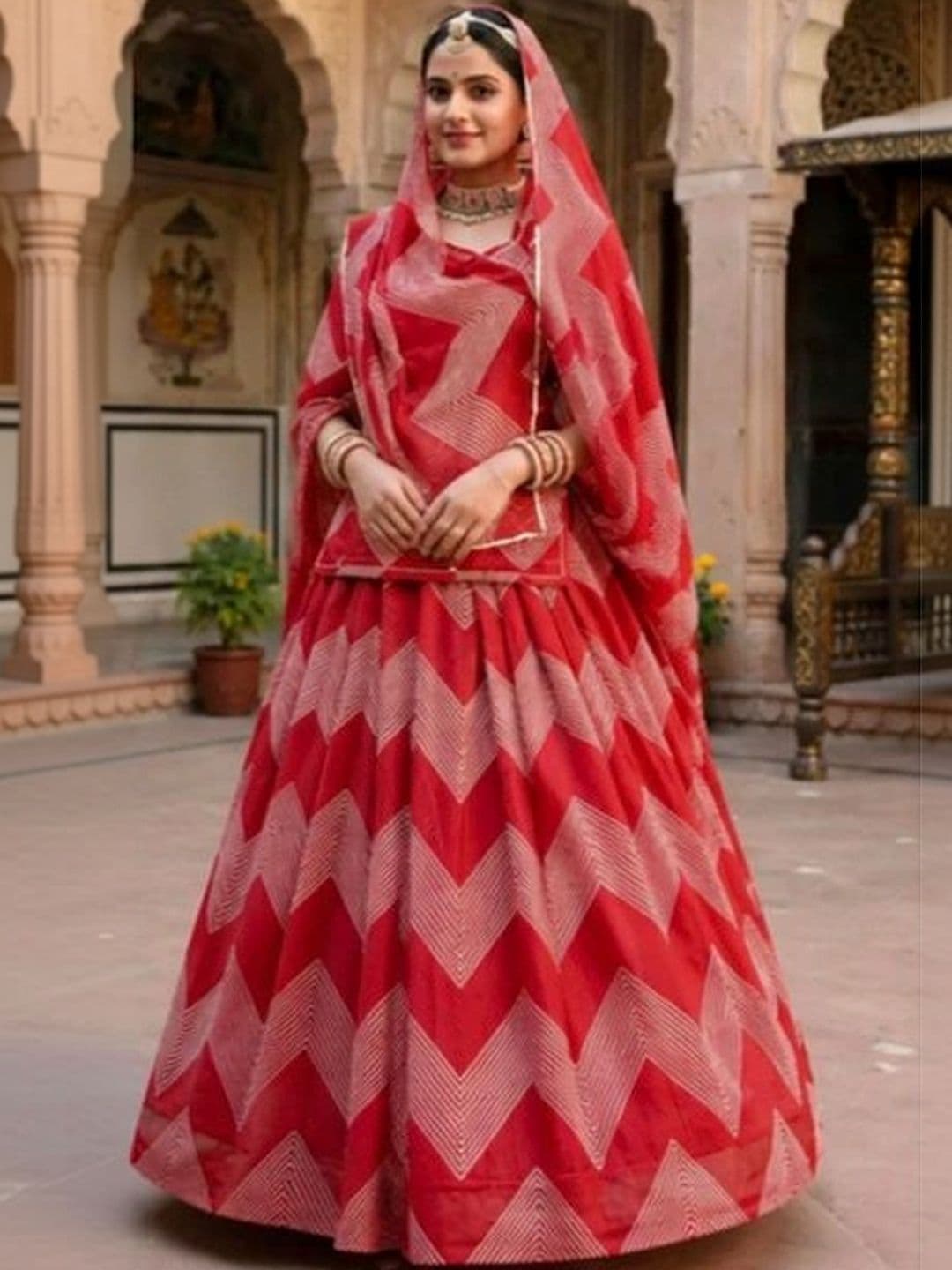 Himani Export Printed Unstitched Lehenga & Blouse With Dupatta - view 1