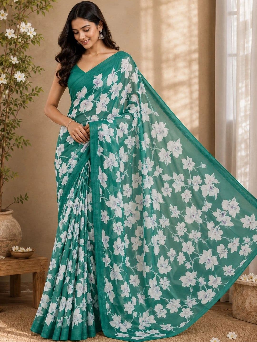 Fashion Mantra Poly Chiffon Saree - view 1