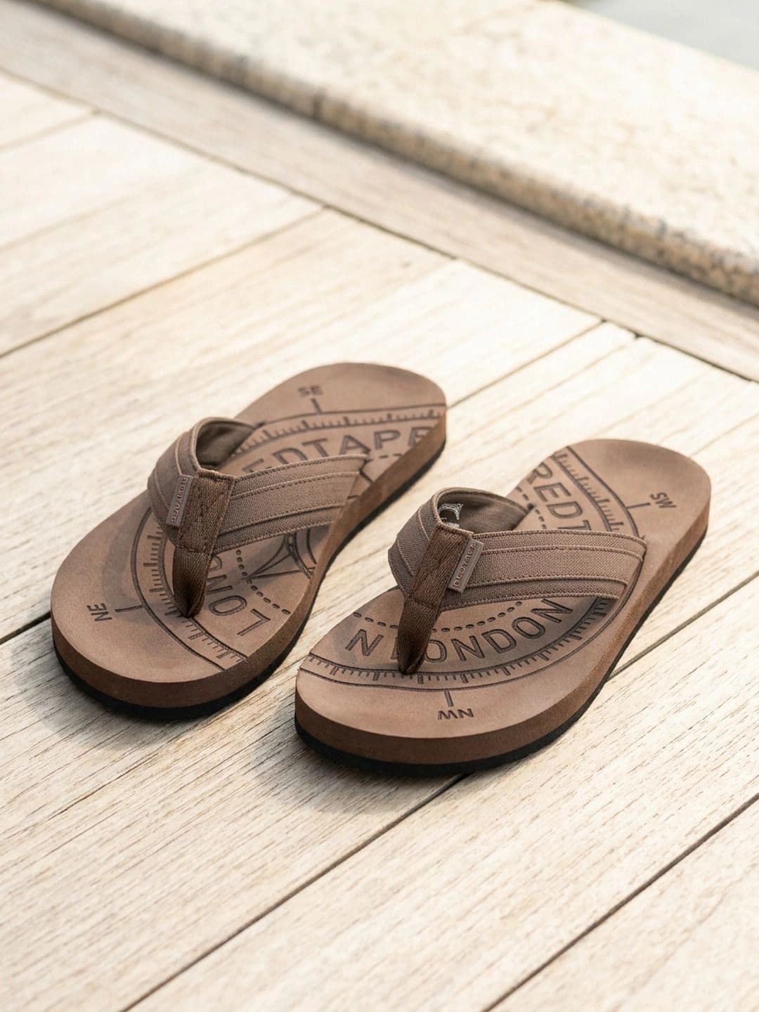 Red Tape Men Printed Thong Flip-Flops thumbnail 2