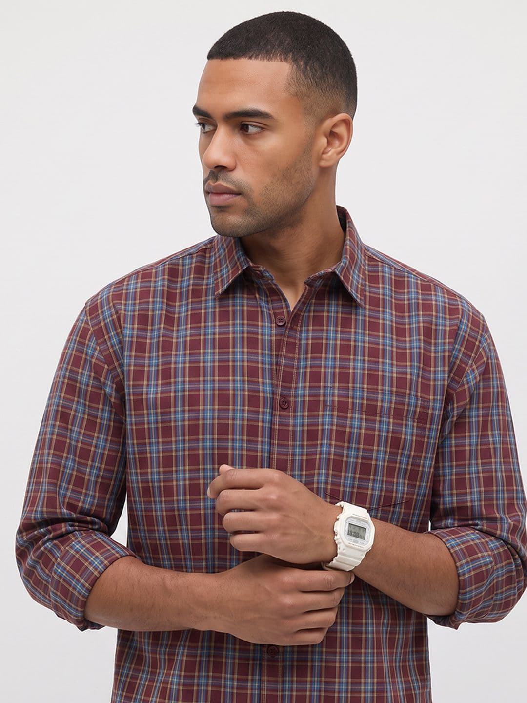 Roadster Life Co. Soft Touch Checked Casual Shirt - view 1