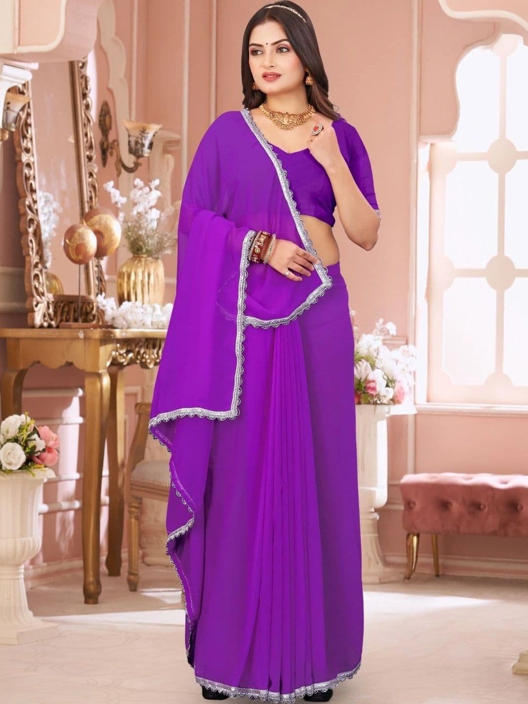 Textile Mantra Poly Chiffon Saree thumbnail 3