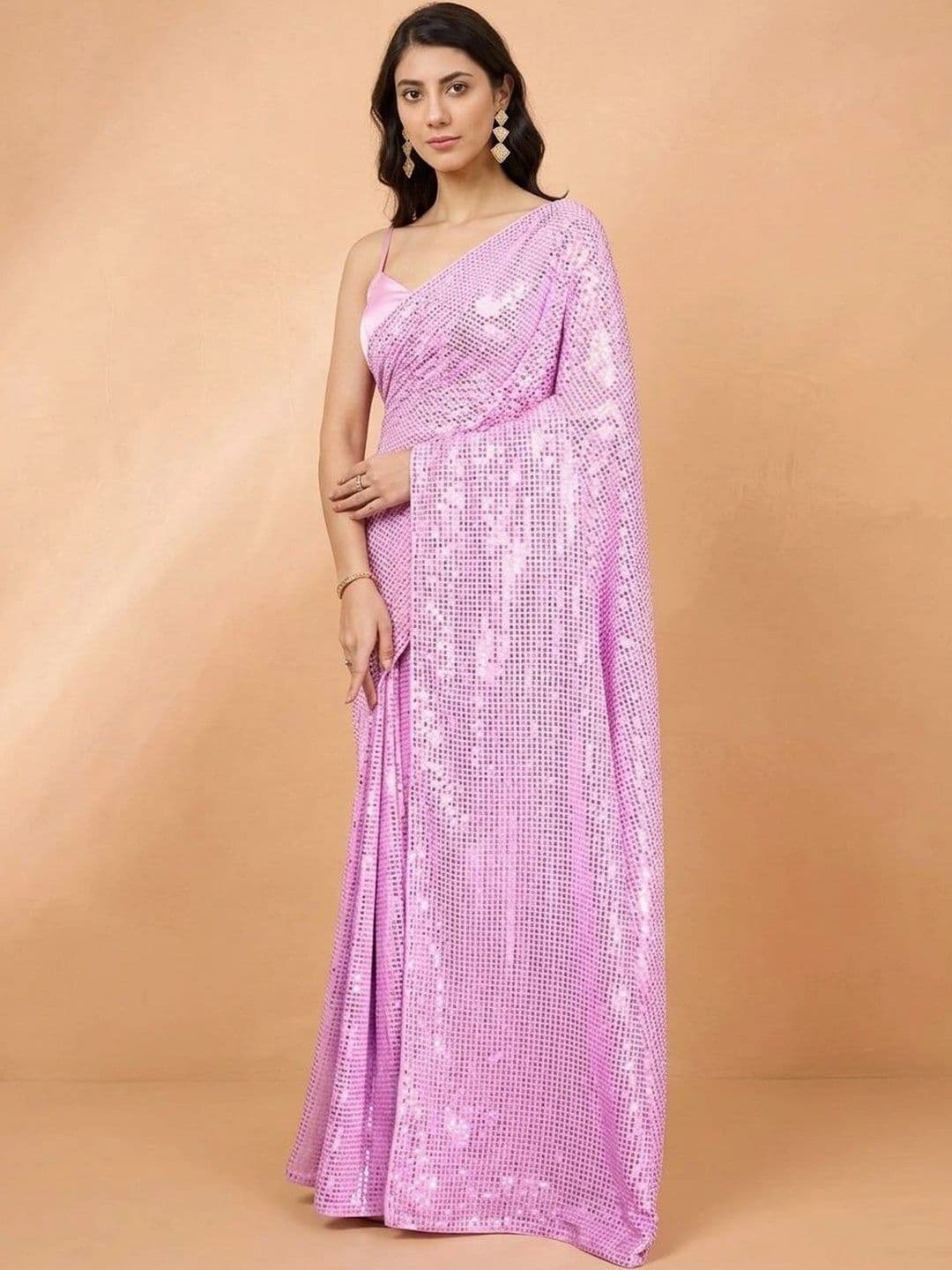 SZN Embellished Sequinned Poly Georgette Designer Saree - view 1