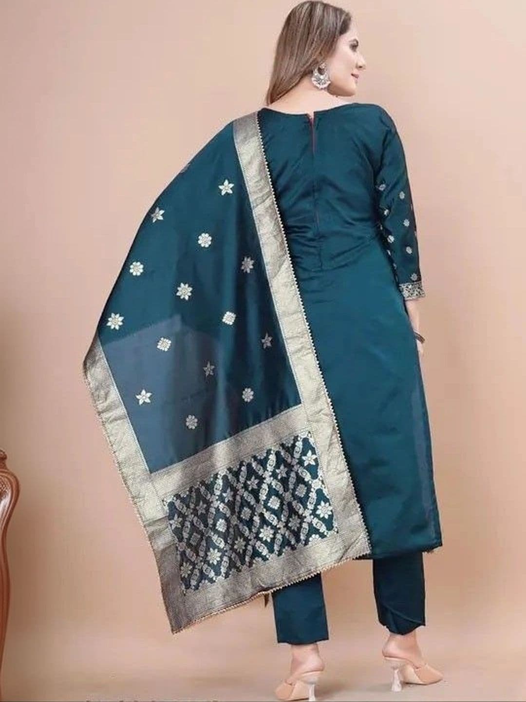 kantuba Art Silk Unstitched Dress Material thumbnail 3