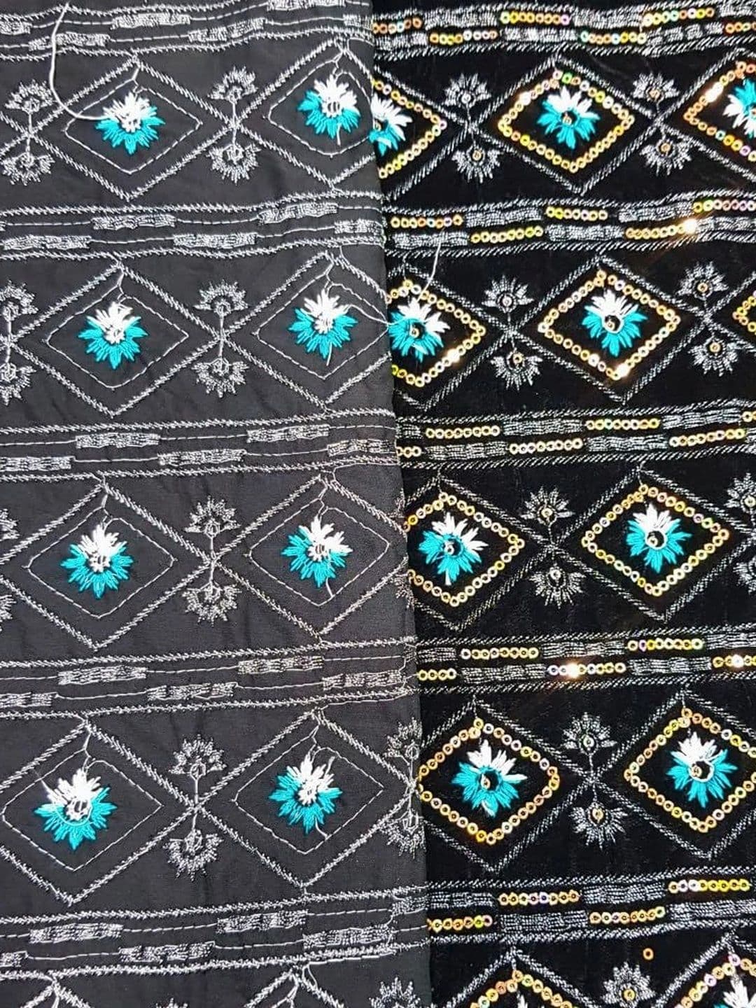 SEG Embroidered Velvet Unstitched Dress Material thumbnail 4