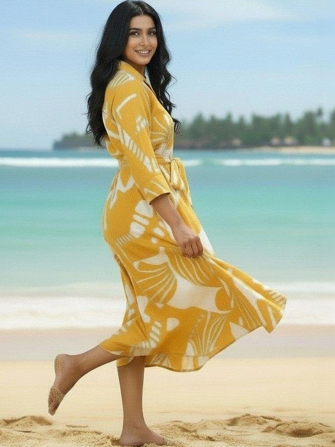 DMP FASHION Women Printed Khadi Handloom Kurta thumbnail 3