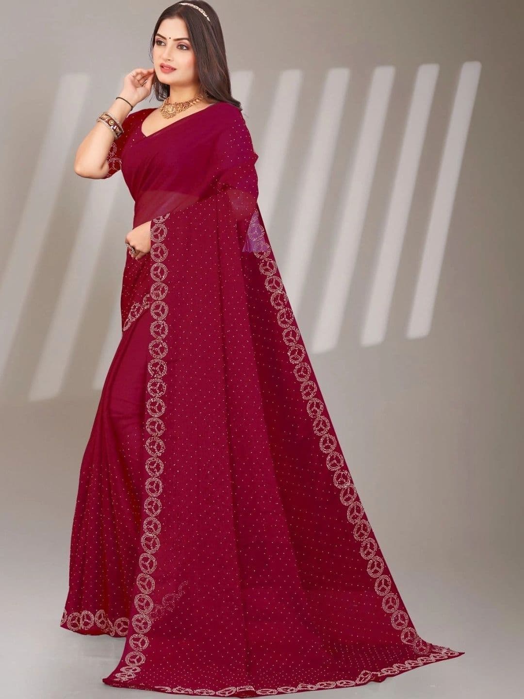 Fashion Mantra Poly Chiffon Saree thumbnail 4