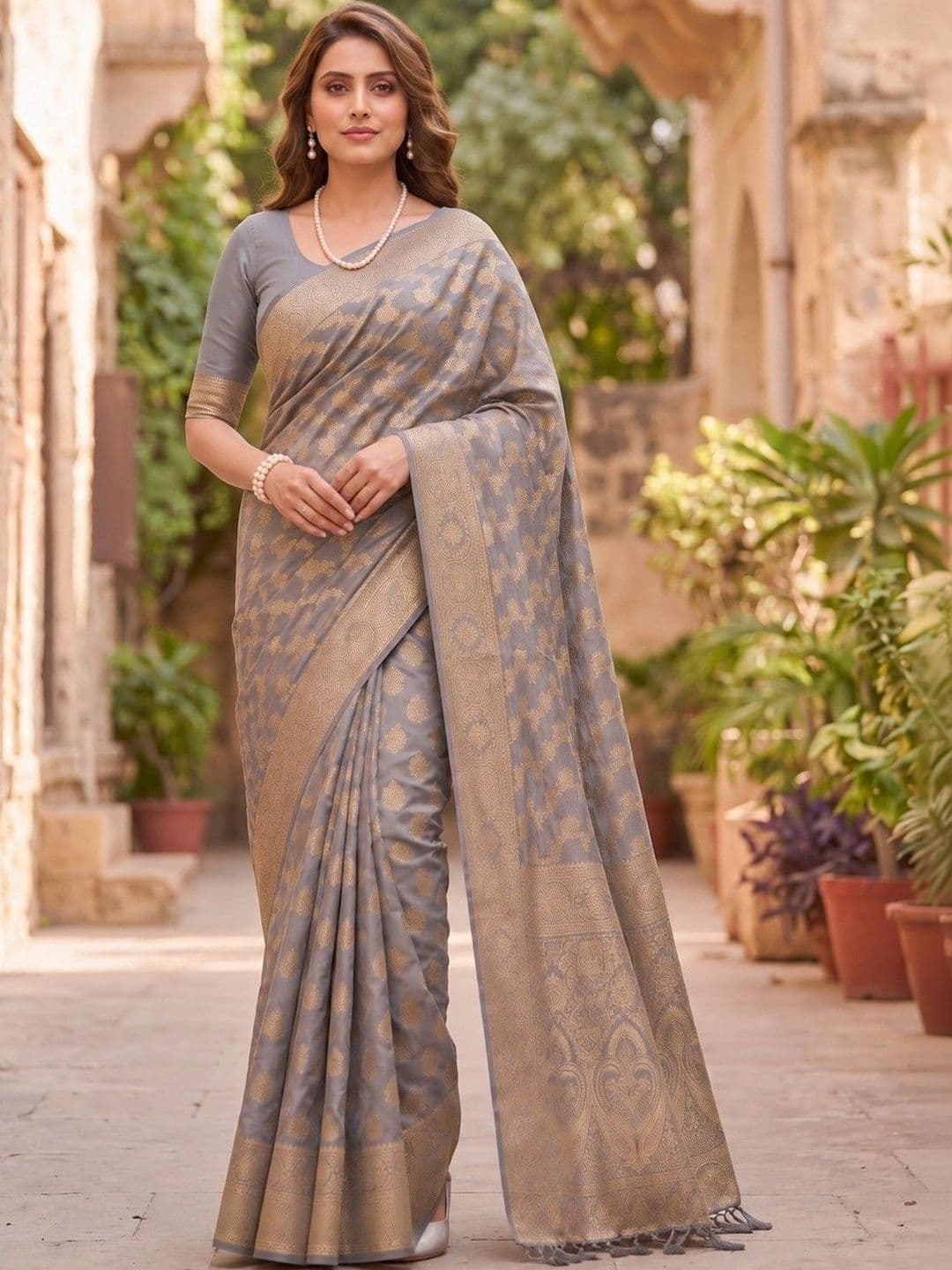 SOURAGYA Woven Design Zari Banarasi Saree - view 1