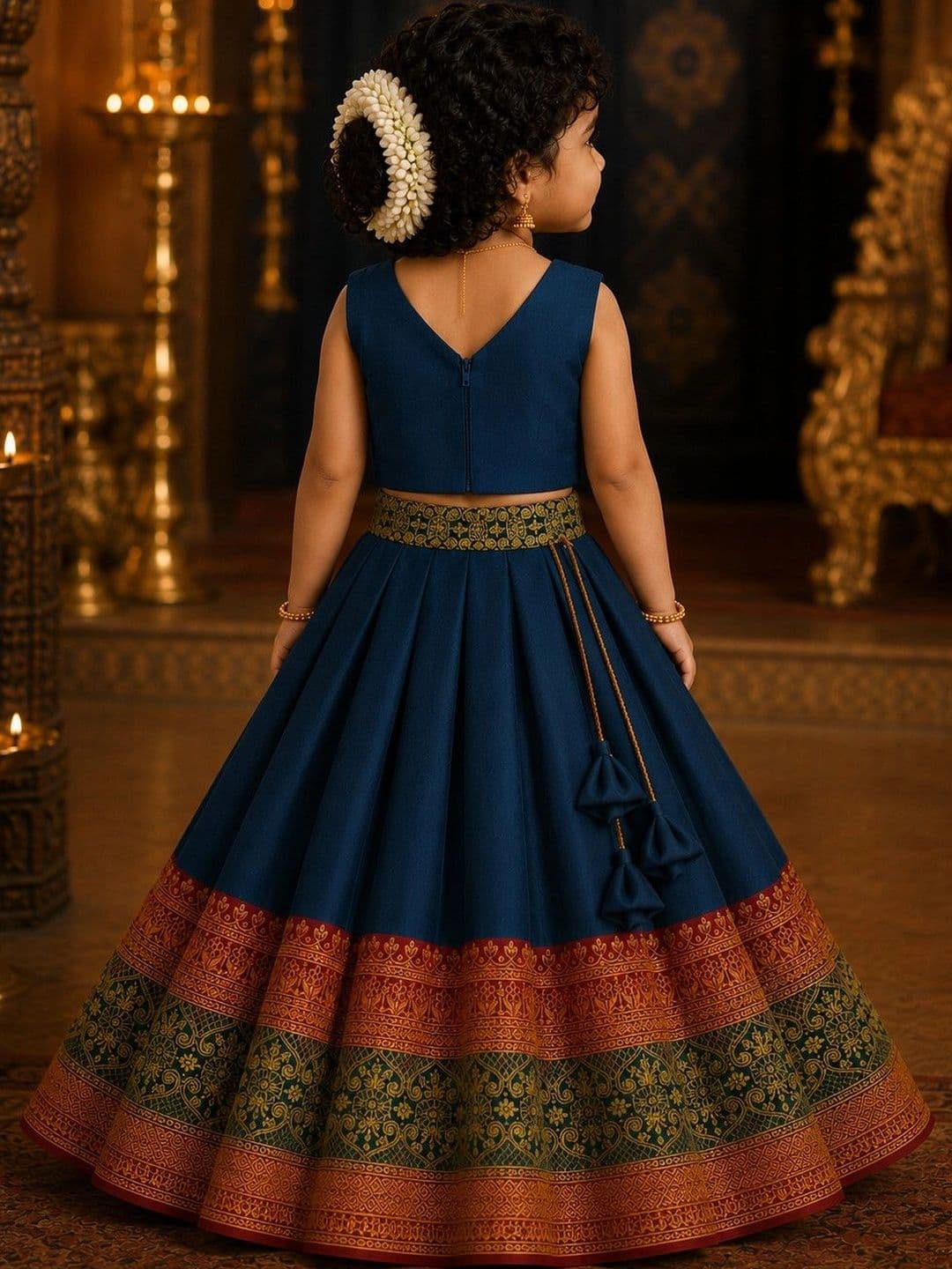 Xepon Girls Embroidered Ready to Wear Lehenga & thumbnail 5