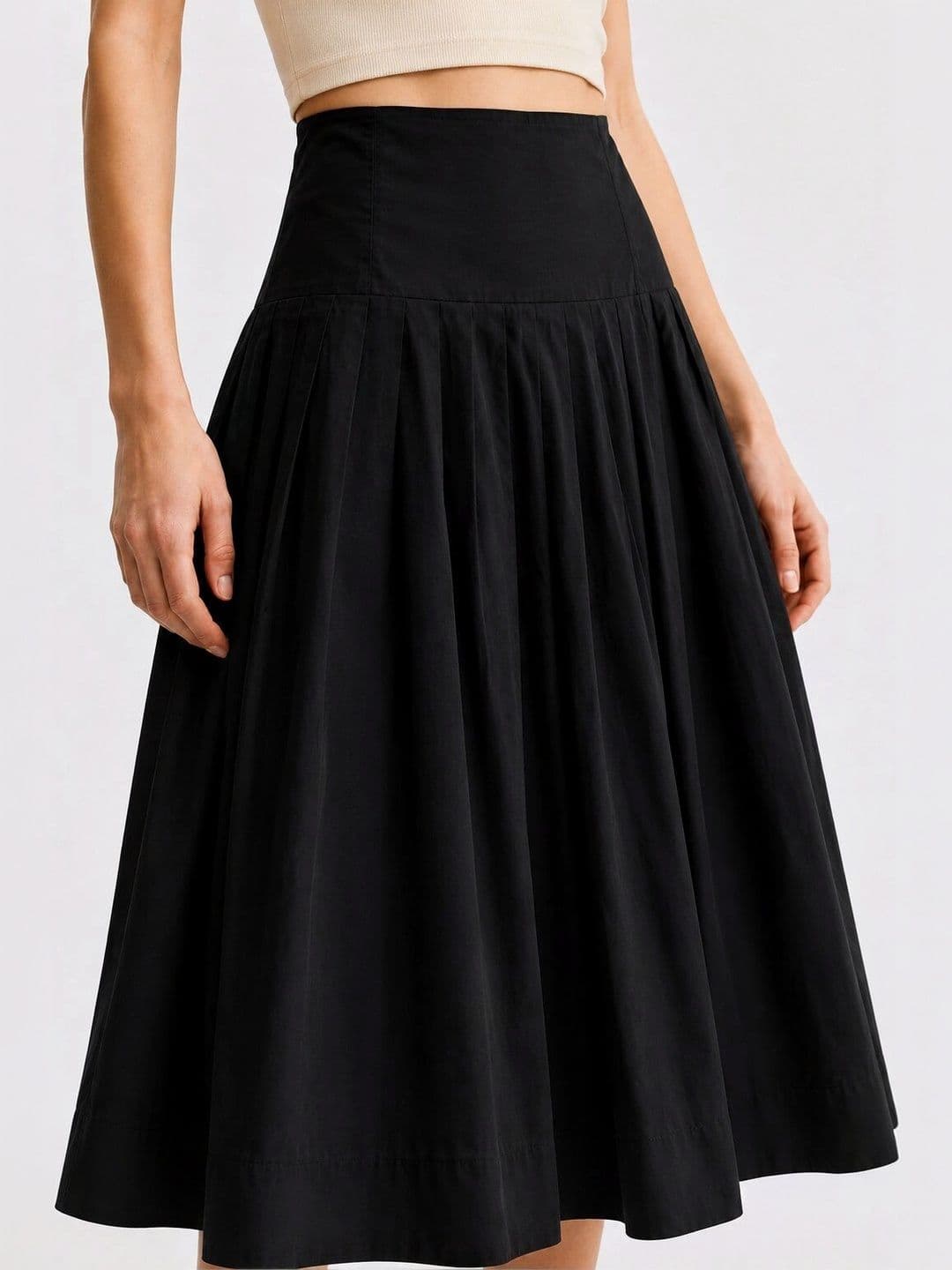 BAESD Women Pure Cotton Midi Flared Skirt thumbnail 2