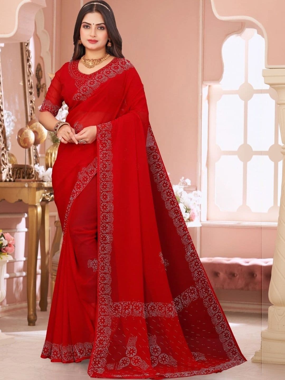 Fashion Mantra Poly Chiffon Saree - view 1