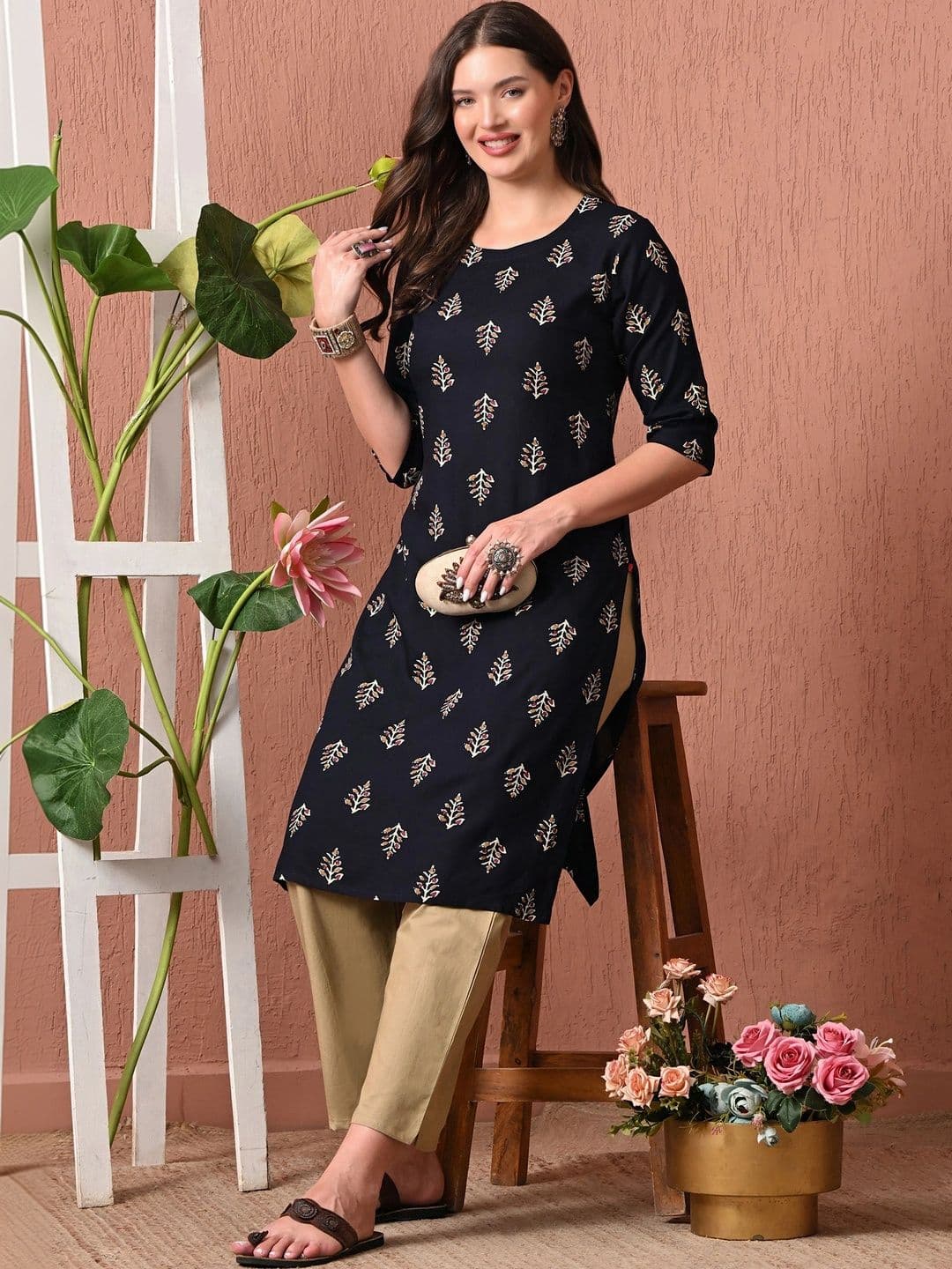 HERE&NOW Women Ethnic Motifs Printed Kurta thumbnail 2