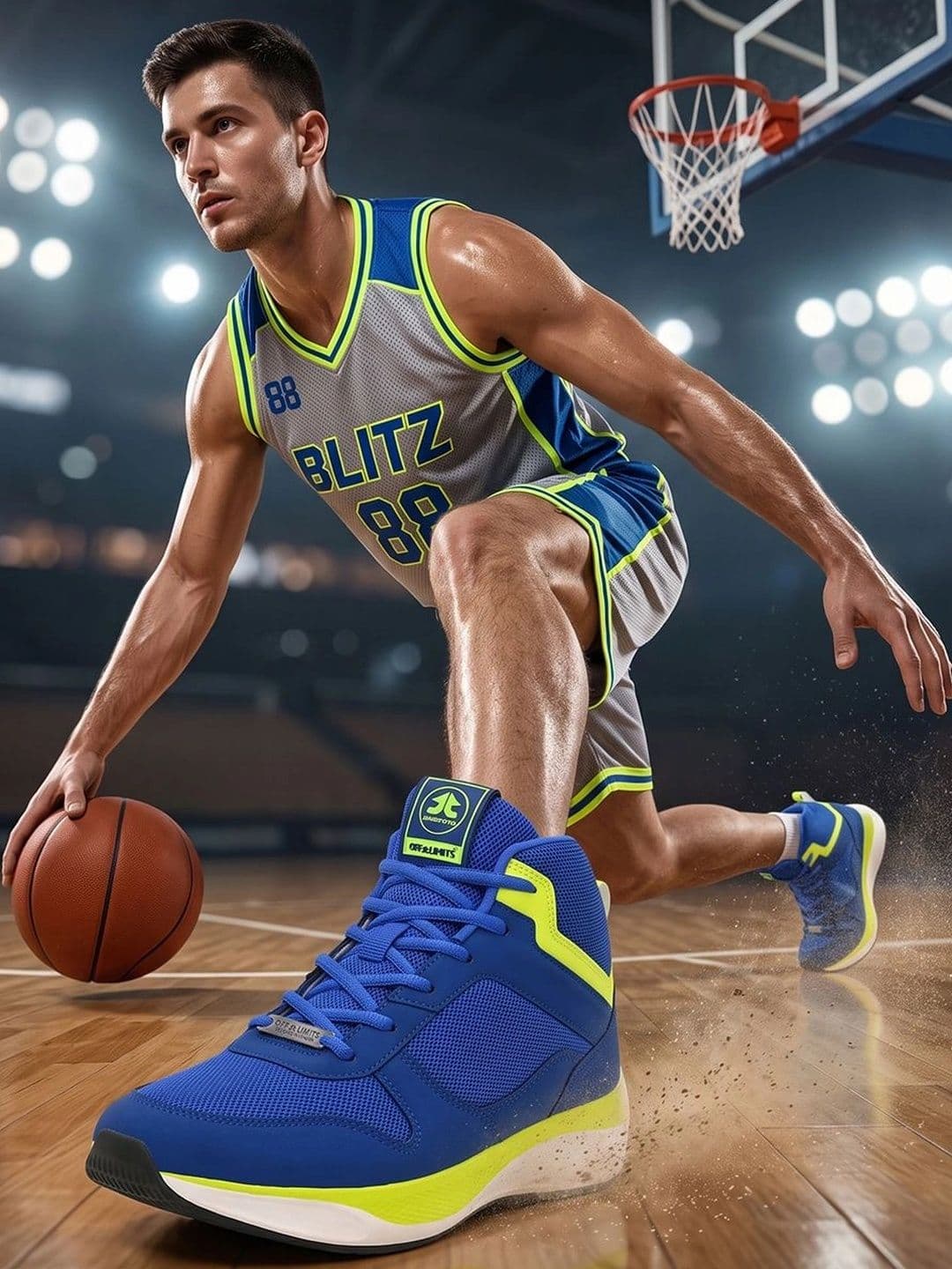 OFF LIMITS Men Mesh Basketball Non-Marking Lace-Ups Shoes thumbnail 3
