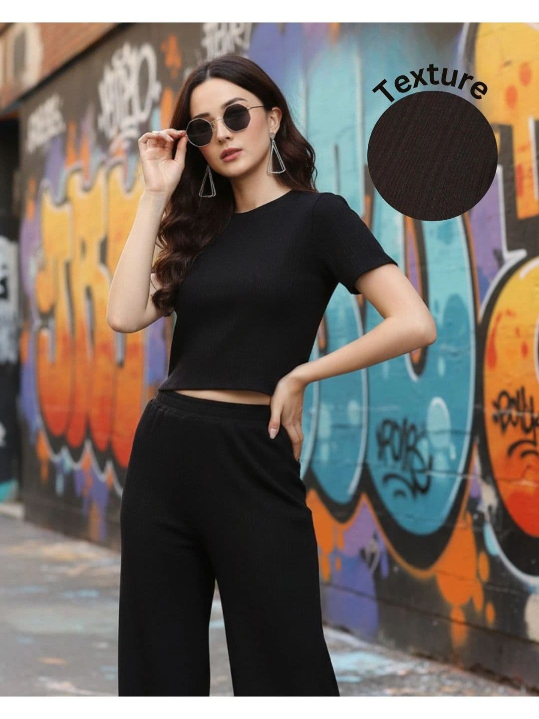HERE&NOW Knitted Cotton Self Design Top with Trousers thumbnail 2