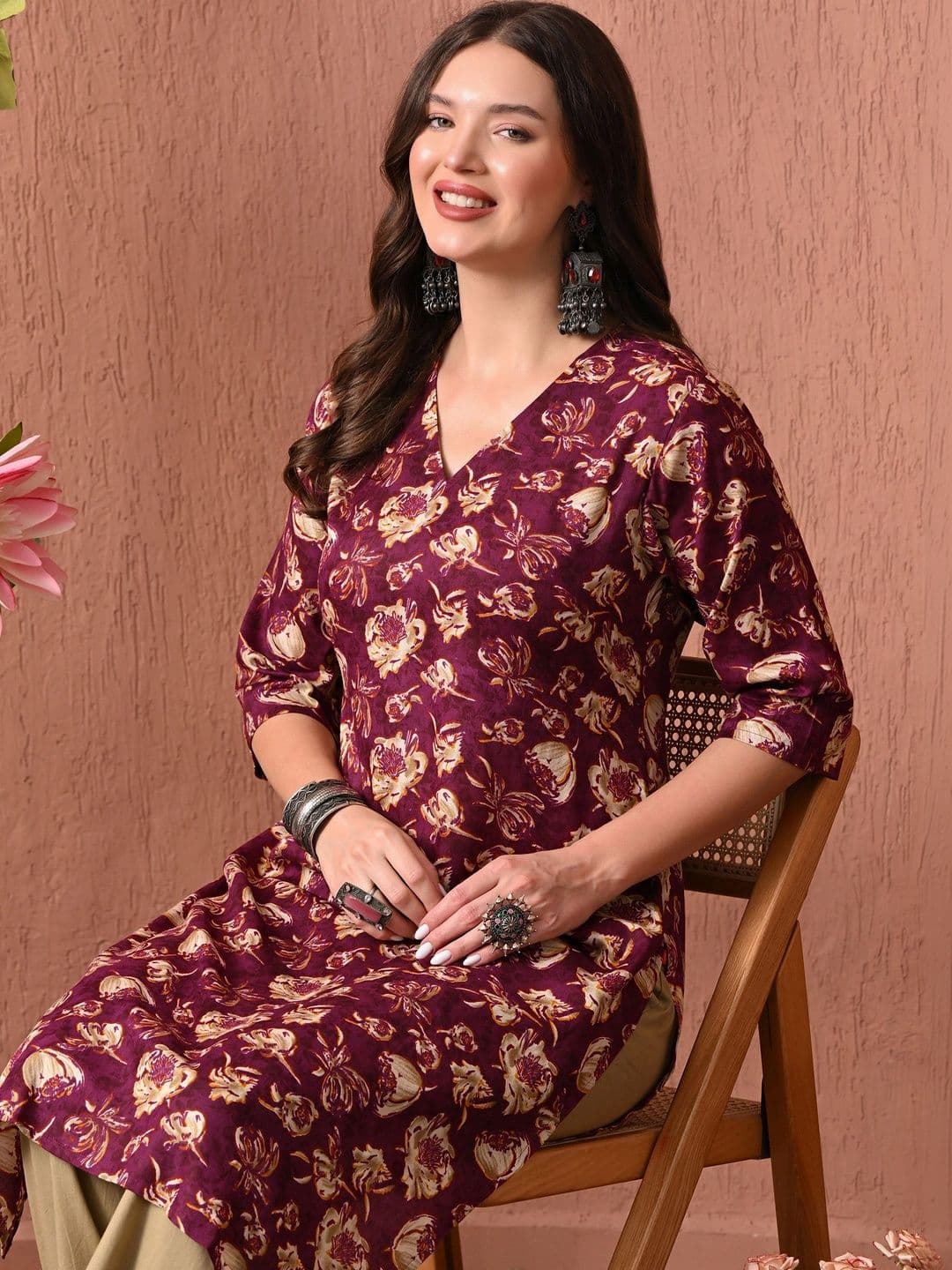 HERE&NOW Women Floral Printed Kurta thumbnail 7