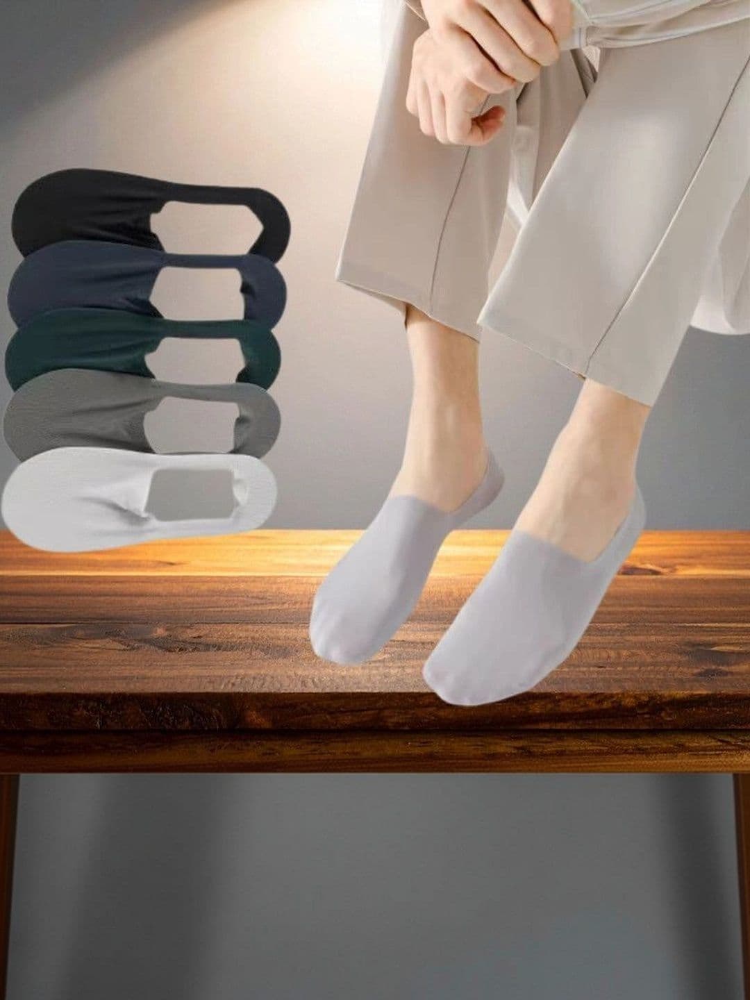 MERCEHIVE Men Pack of 5 Cotton Shoe Liners Socks - view 1