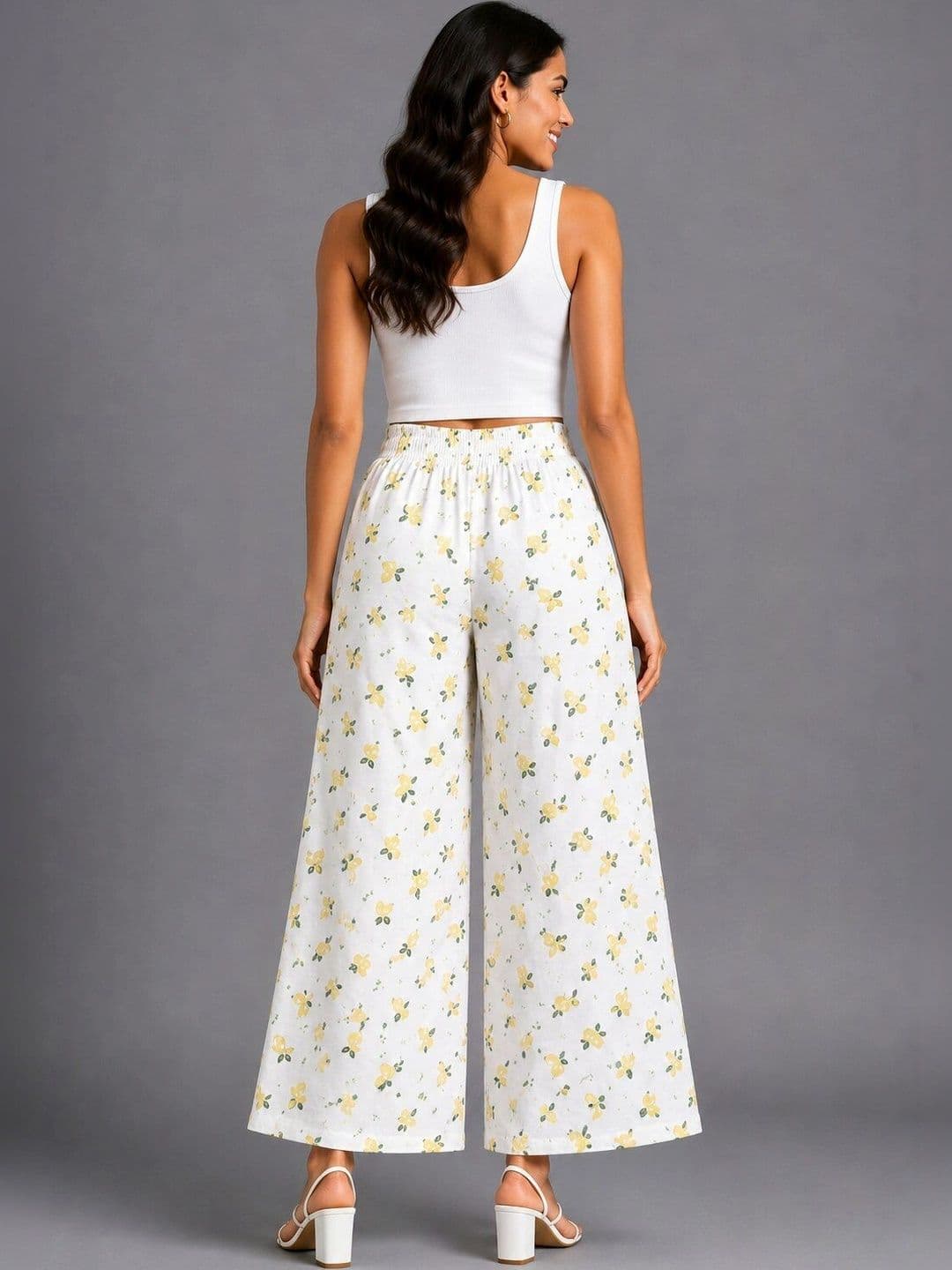 ANBICH DESIGNS Women Floral Printed Knitted Palazzos thumbnail 3
