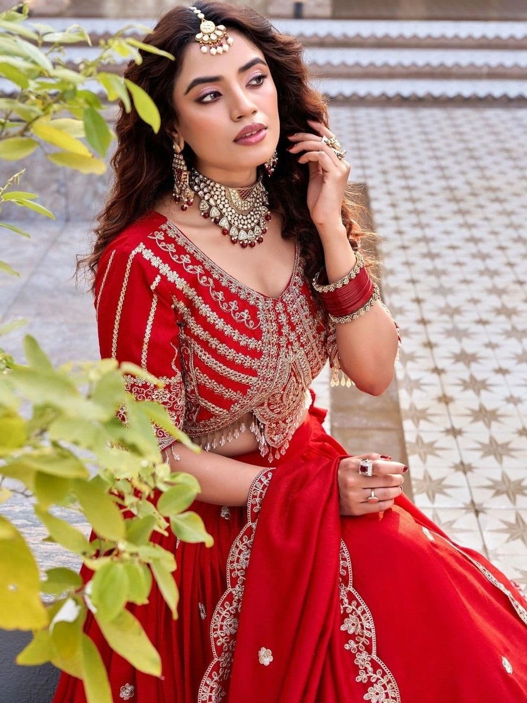 Shree Ram Creation Embroidered Ready to Wear Lehenga & Blouse With Dupatta thumbnail 2