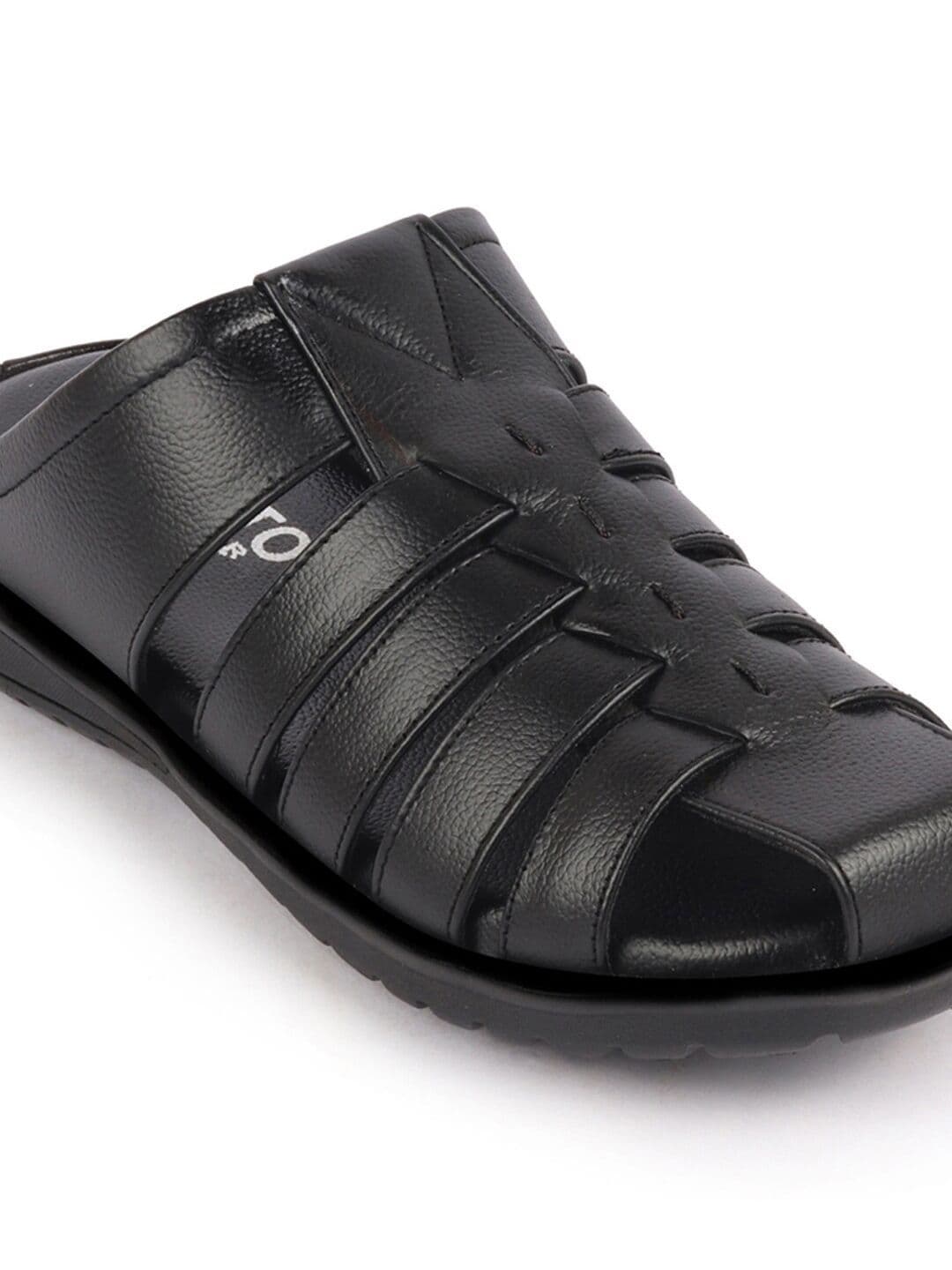 FAUSTO Men Textured Leather Comfort Sandals thumbnail 6