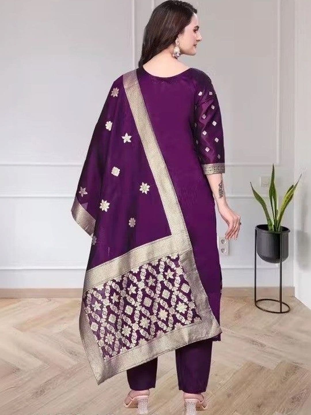kantuba Art Silk Unstitched Dress Material thumbnail 3