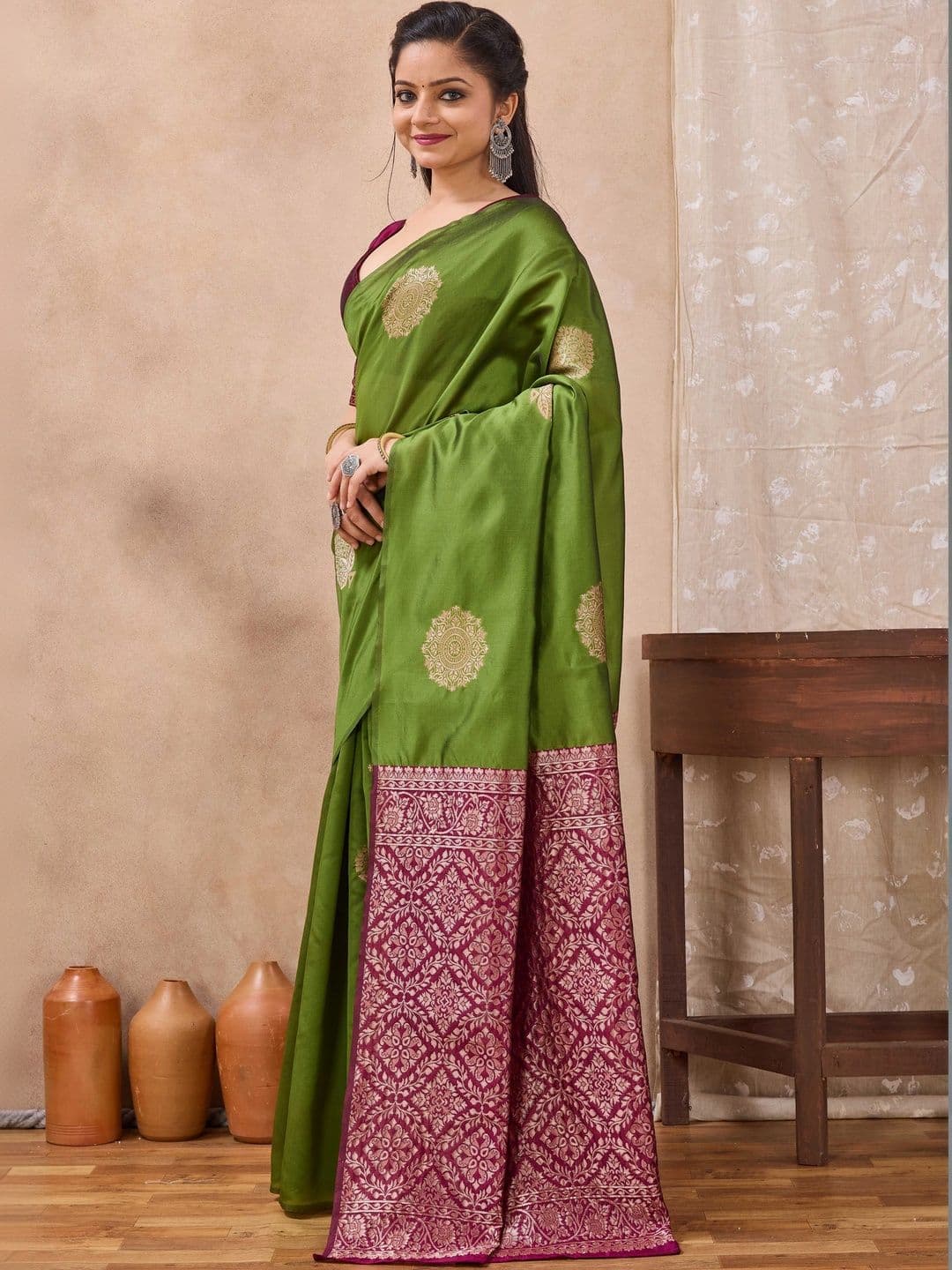 FIXAL FASHION Woven Design Zari Art Silk Saree thumbnail 6