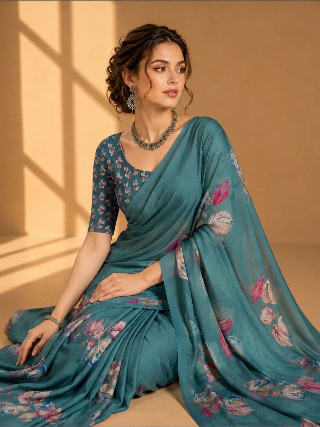 Tanuza Fashion Floral Saree thumbnail 6