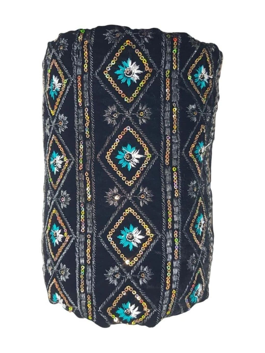 SEG Embroidered Velvet Unstitched Dress Material thumbnail 3