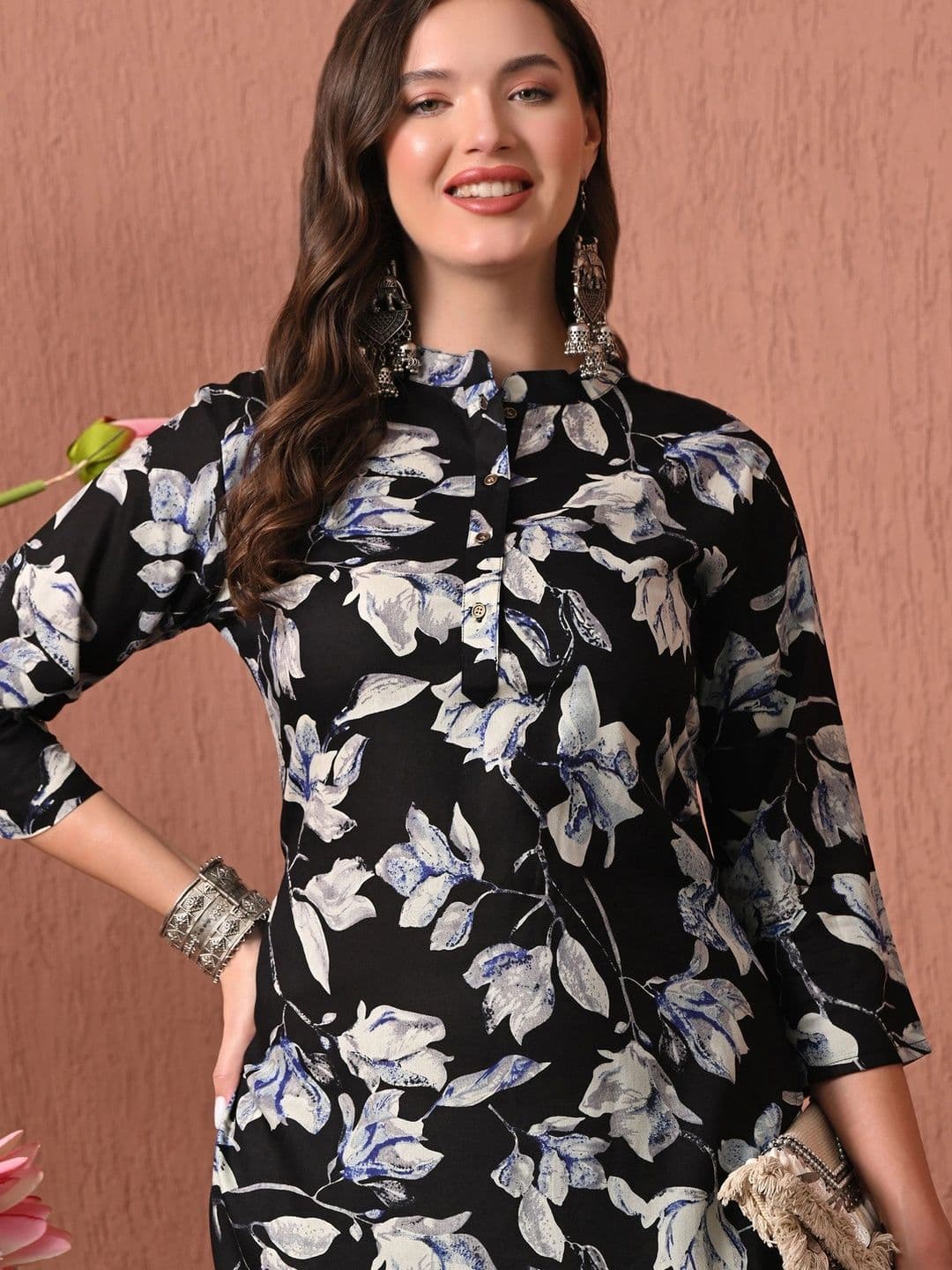 HERE&NOW Women Floral Printed Floral Kurta thumbnail 7